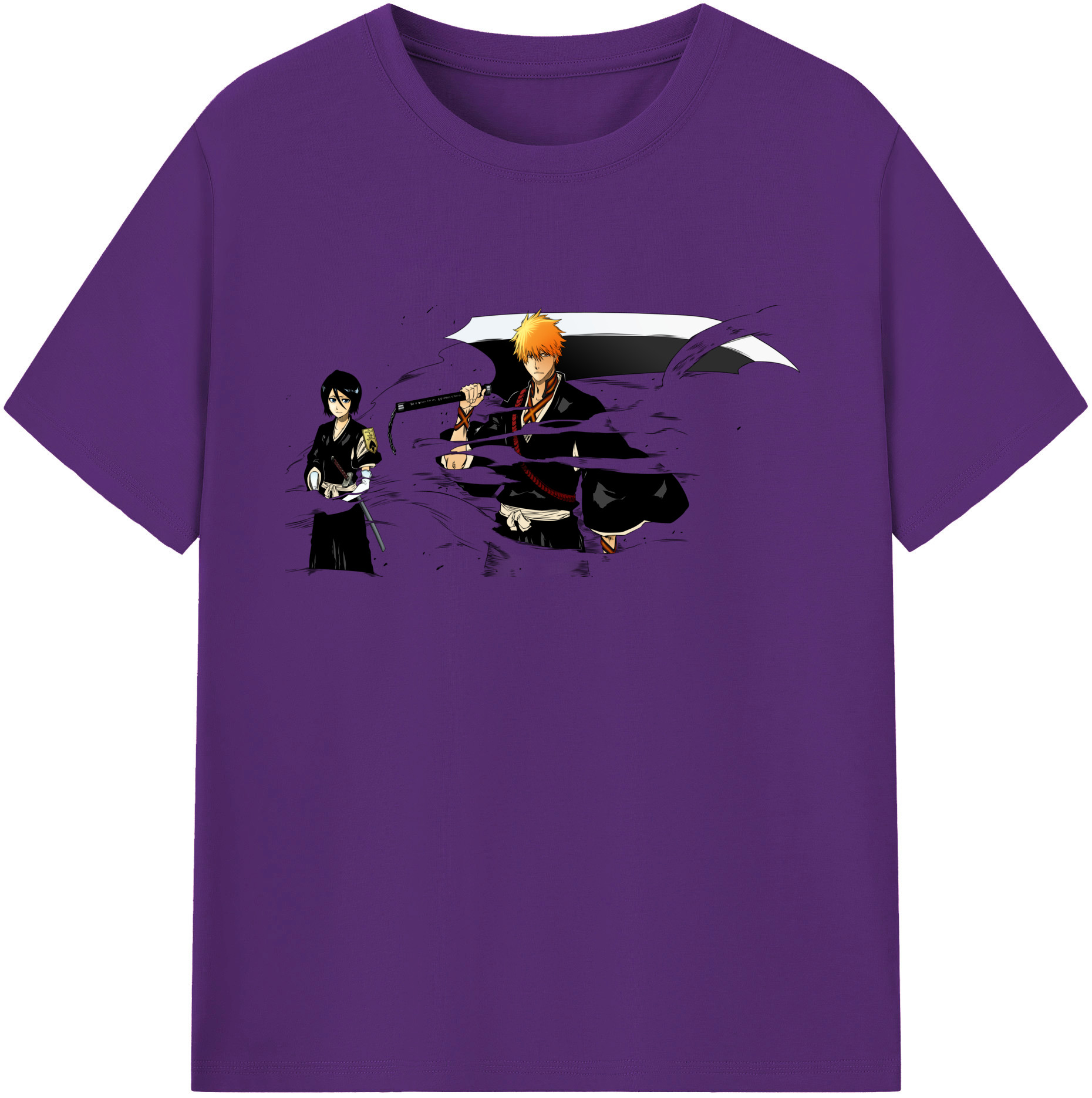 （画像用） ブリーチ 黒崎一護（くろさき いちご）BLEACH Kurosaki Ichigo 綿100％ メンズ半袖Tシャツ｜肌触りやわらか＆通気性