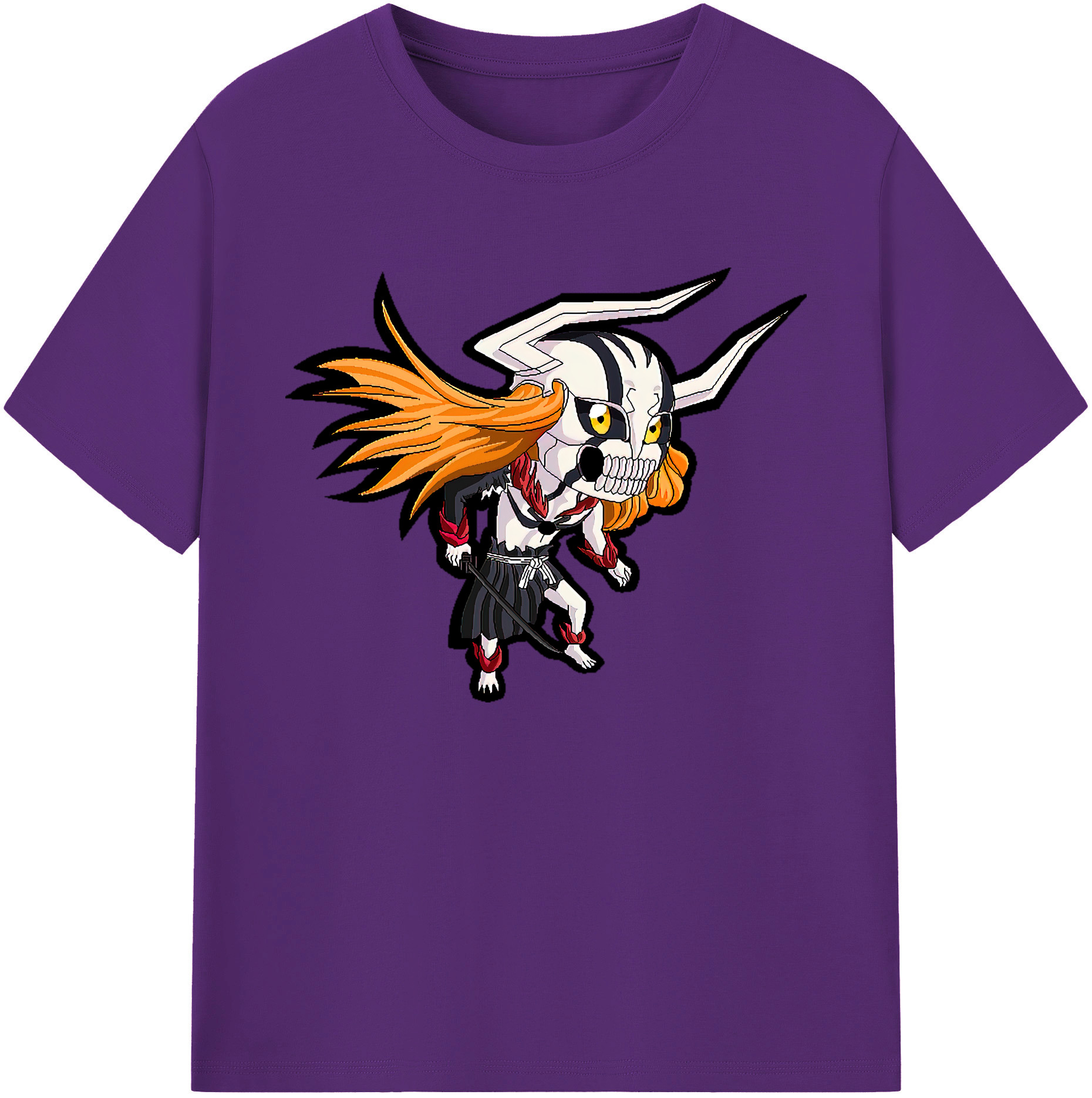 （画像用） ブリーチ 黒崎一護（くろさき いちご）BLEACH Kurosaki Ichigo 綿100％ メンズ半袖Tシャツ｜肌触りやわらか＆通気性