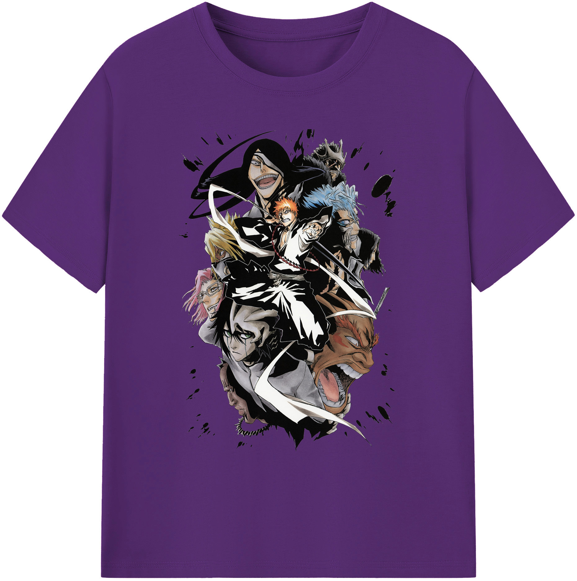 （画像用） ブリーチ 黒崎一護（くろさき いちご）BLEACH Kurosaki Ichigo 綿100％ メンズ半袖Tシャツ｜肌触りやわらか＆通気性