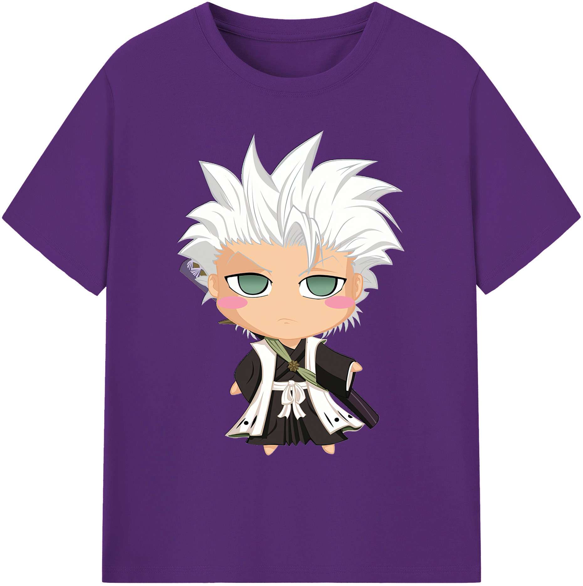 （画像用） ブリーチ 日番谷冬獅郎（ひつがや とうしろう） BLEACH Hitsugaya Toushirou 綿100％ メンズ半袖Tシャツ｜肌触りやわらか＆通気性