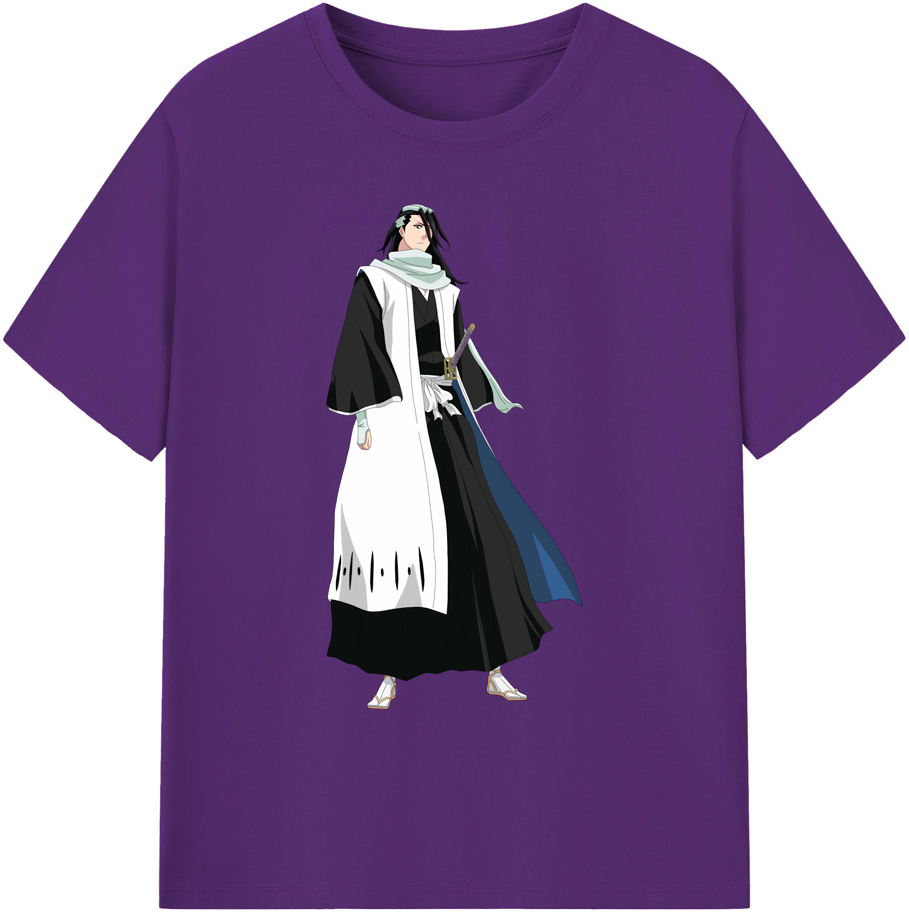 （画像用） ブリーチ くちき びゃくや BLEACH Kuchiki Byakuya 綿100％ メンズ半袖Tシャツ｜肌触りやわらか＆通気性