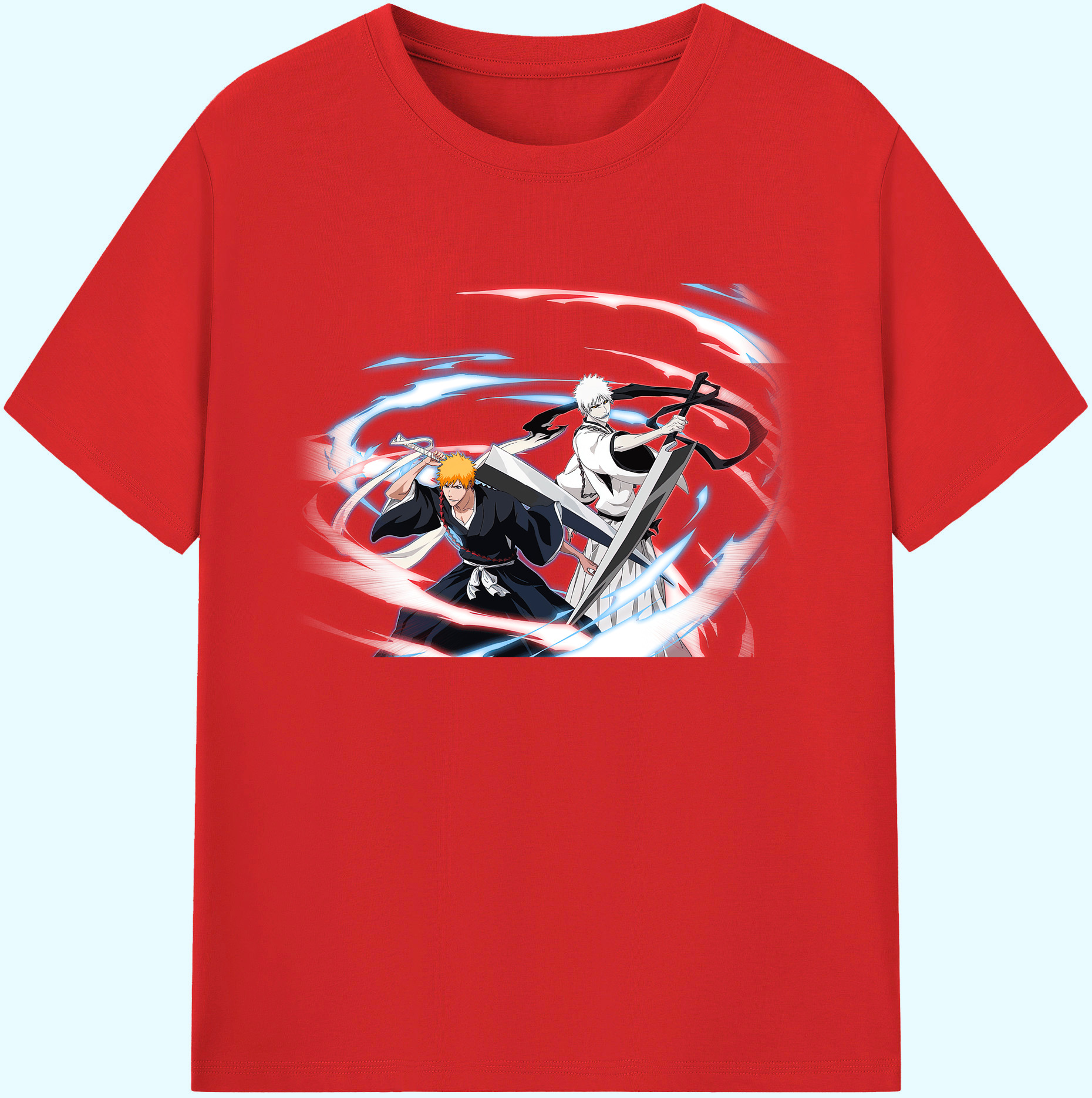 （画像用） ブリーチ 黒崎一護（くろさき いちご）BLEACH Kurosaki Ichigo 綿100％ メンズ半袖Tシャツ｜肌触りやわらか＆通気性