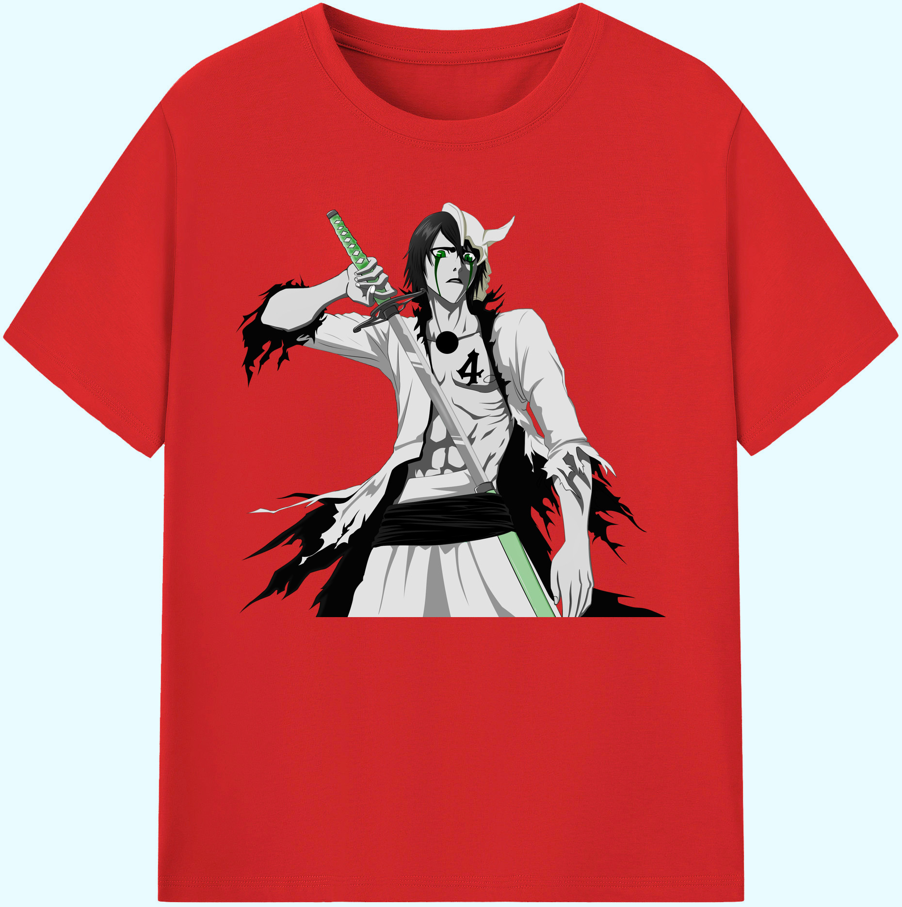 （画像用） ブリーチ ウルキオラ·シファー BLEACH Ulquiorra cifer 綿100％ メンズ半袖Tシャツ｜肌触りやわらか＆通気性
