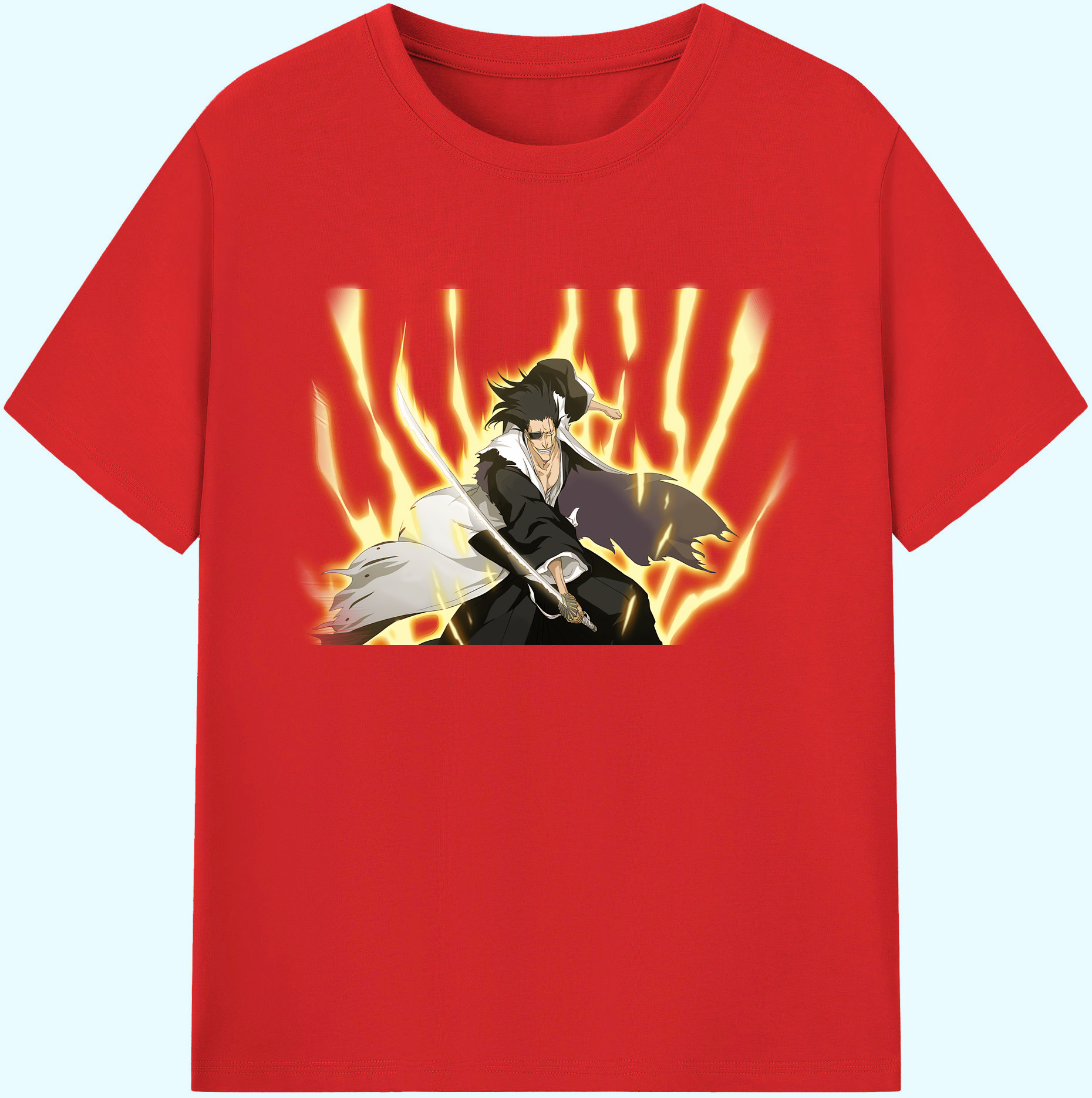 （画像用） ブリーチ ざらき けんぱち BLEACH Zaraki Kenpachi 綿100％ メンズ半袖Tシャツ｜肌触りやわらか＆通気性