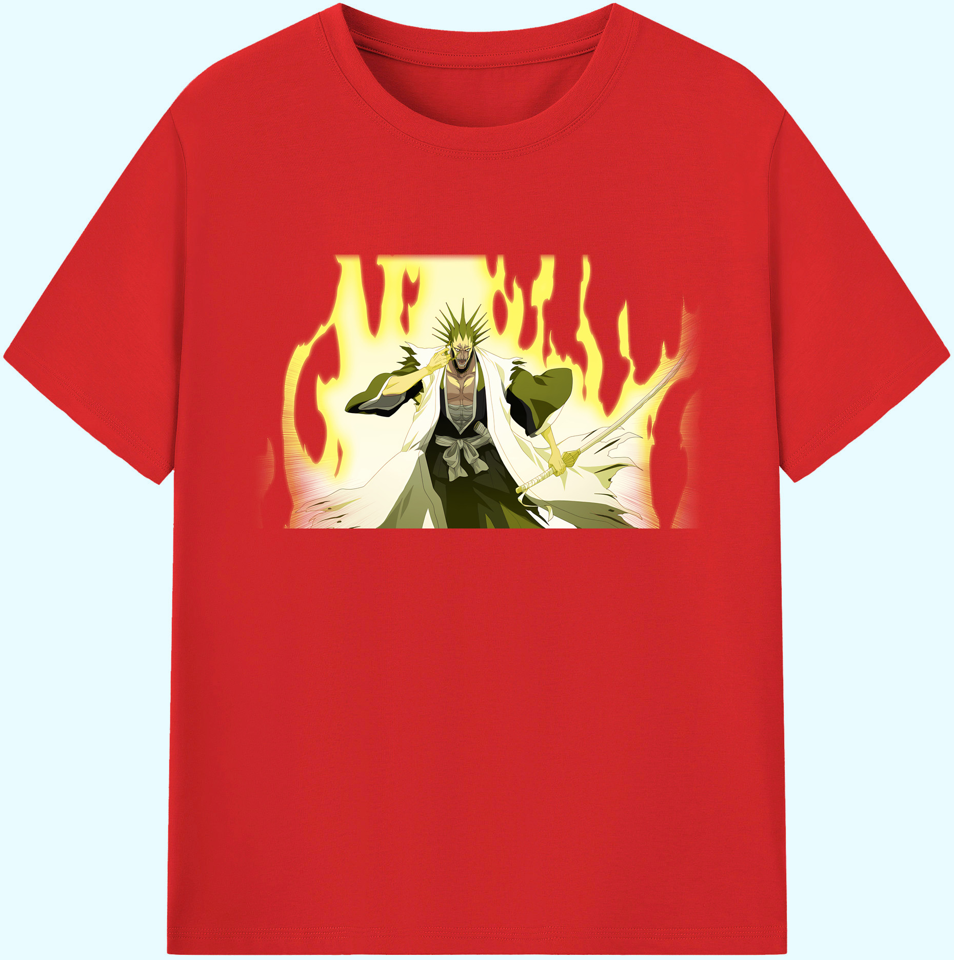 （画像用） ブリーチ ざらき けんぱち BLEACH Zaraki Kenpachi 綿100％ メンズ半袖Tシャツ｜肌触りやわらか＆通気性