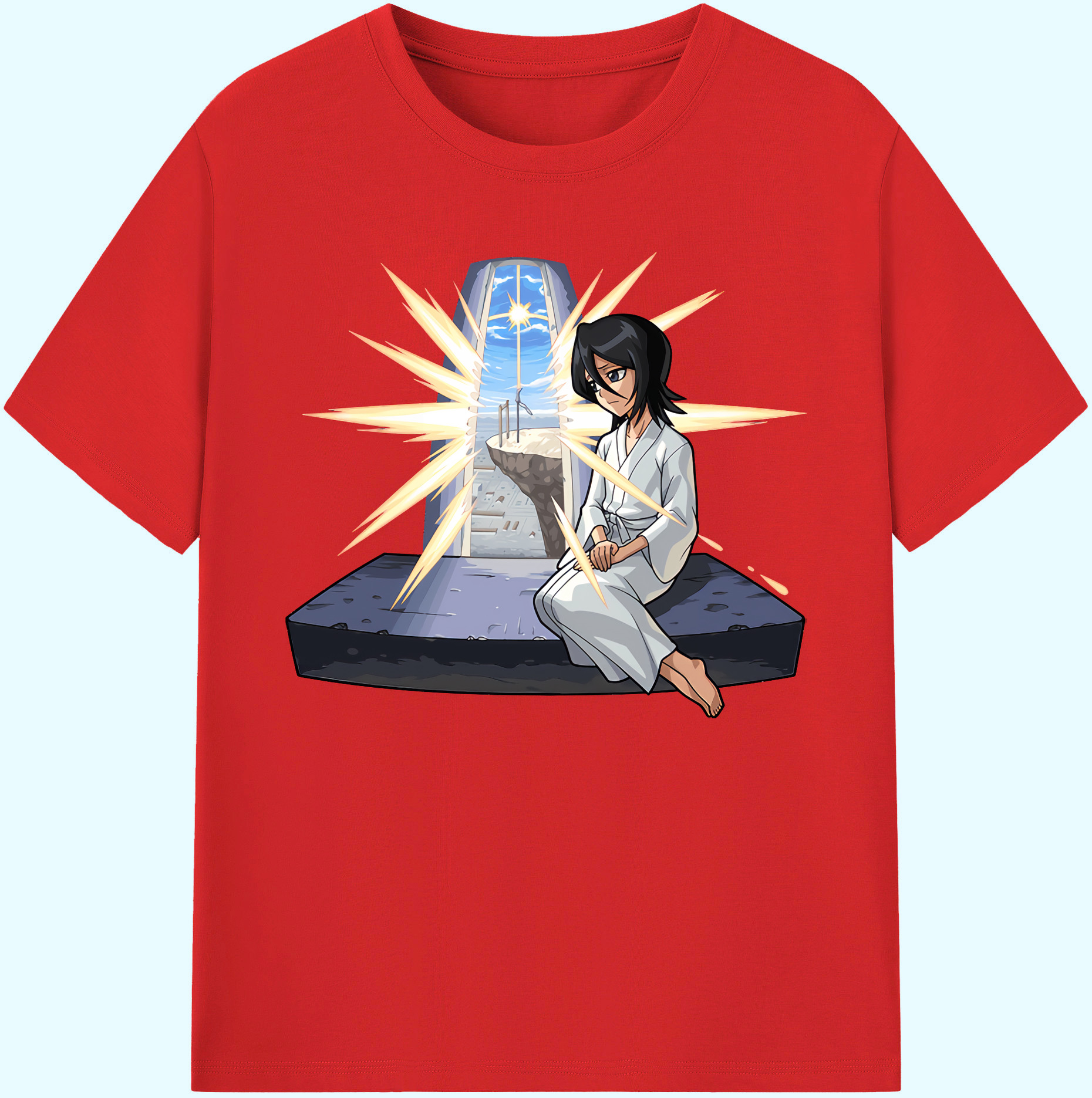 （画像用） ブリーチ 朽木ルキア BLEACH Kuchiki Rukia 綿100％ メンズ半袖Tシャツ｜肌触りやわらか＆通気性