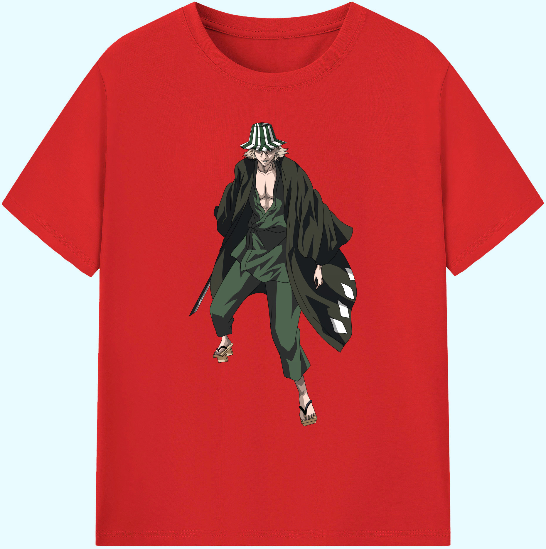 （画像用） "ブリーチ 浦原 喜助（うらはら きすけ） BLEACH Urahara Kisuke " 綿100％ メンズ半袖Tシャツ｜肌触りやわらか＆通気性