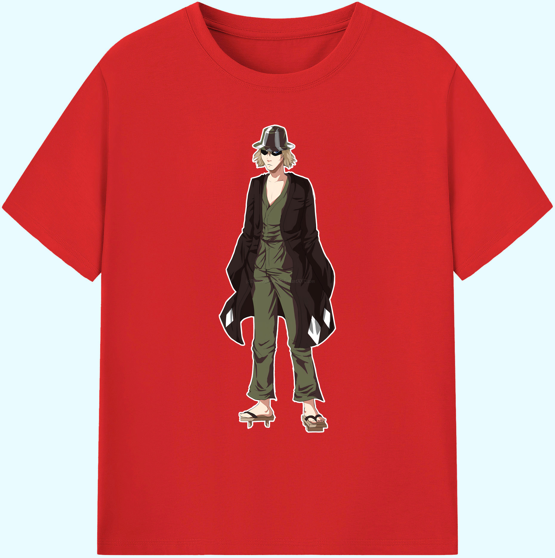 （画像用） "ブリーチ 浦原 喜助（うらはら きすけ） BLEACH Urahara Kisuke " 綿100％ メンズ半袖Tシャツ｜肌触りやわらか＆通気性