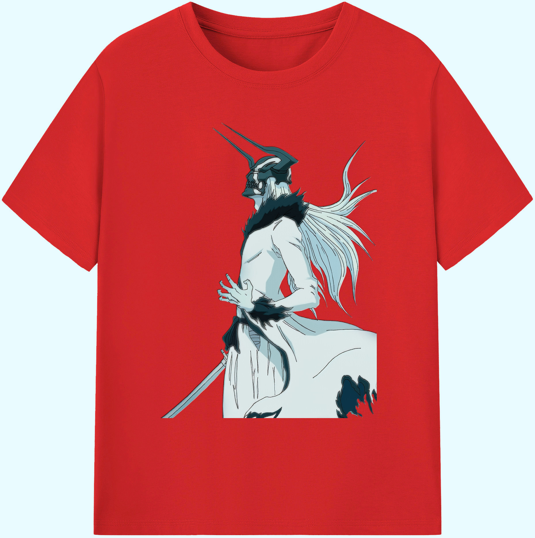 （画像用） ブリーチ 黒崎一護（くろさき いちご）BLEACH Kurosaki Ichigo 綿100％ メンズ半袖Tシャツ｜肌触りやわらか＆通気性