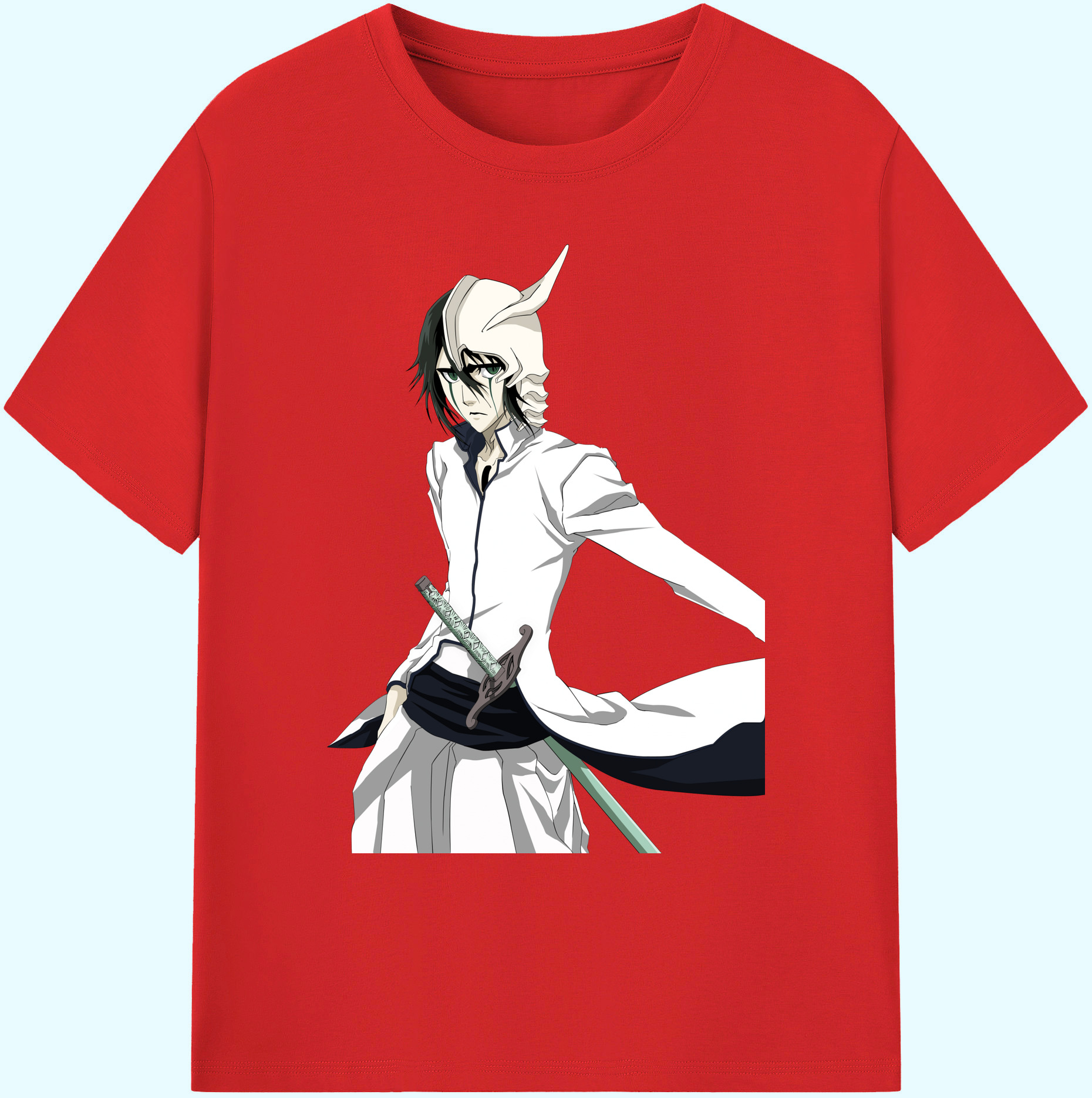 （画像用） ブリーチ ウルキオラ·シファー BLEACH Ulquiorra cifer 綿100％ メンズ半袖Tシャツ｜肌触りやわらか＆通気性