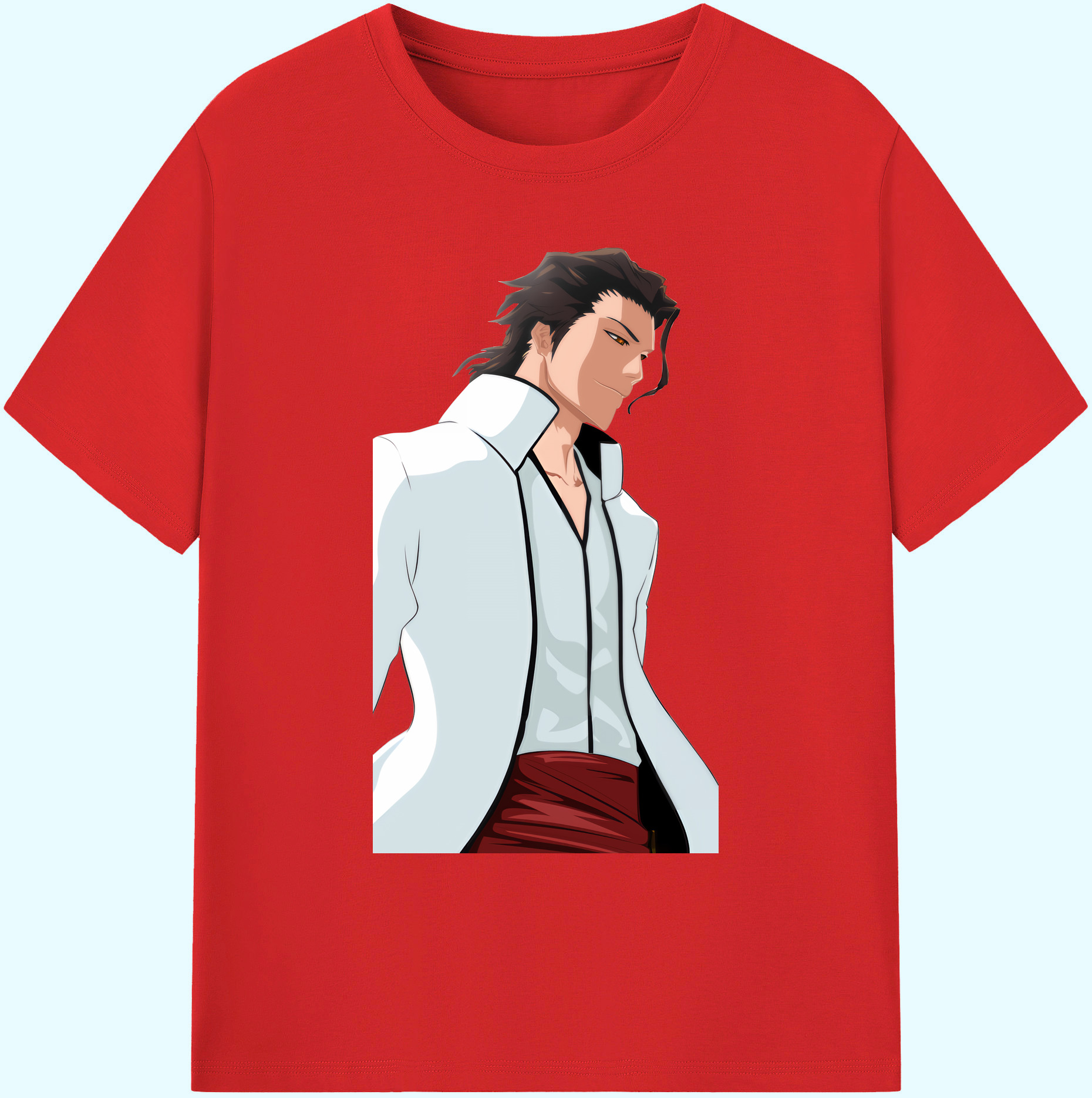 （画像用） ブリーチ 藍染 惣右介（あいぜん そうすけ） BLEACH Aizen Sousuke 綿100％ メンズ半袖Tシャツ｜肌触りやわらか＆通気性