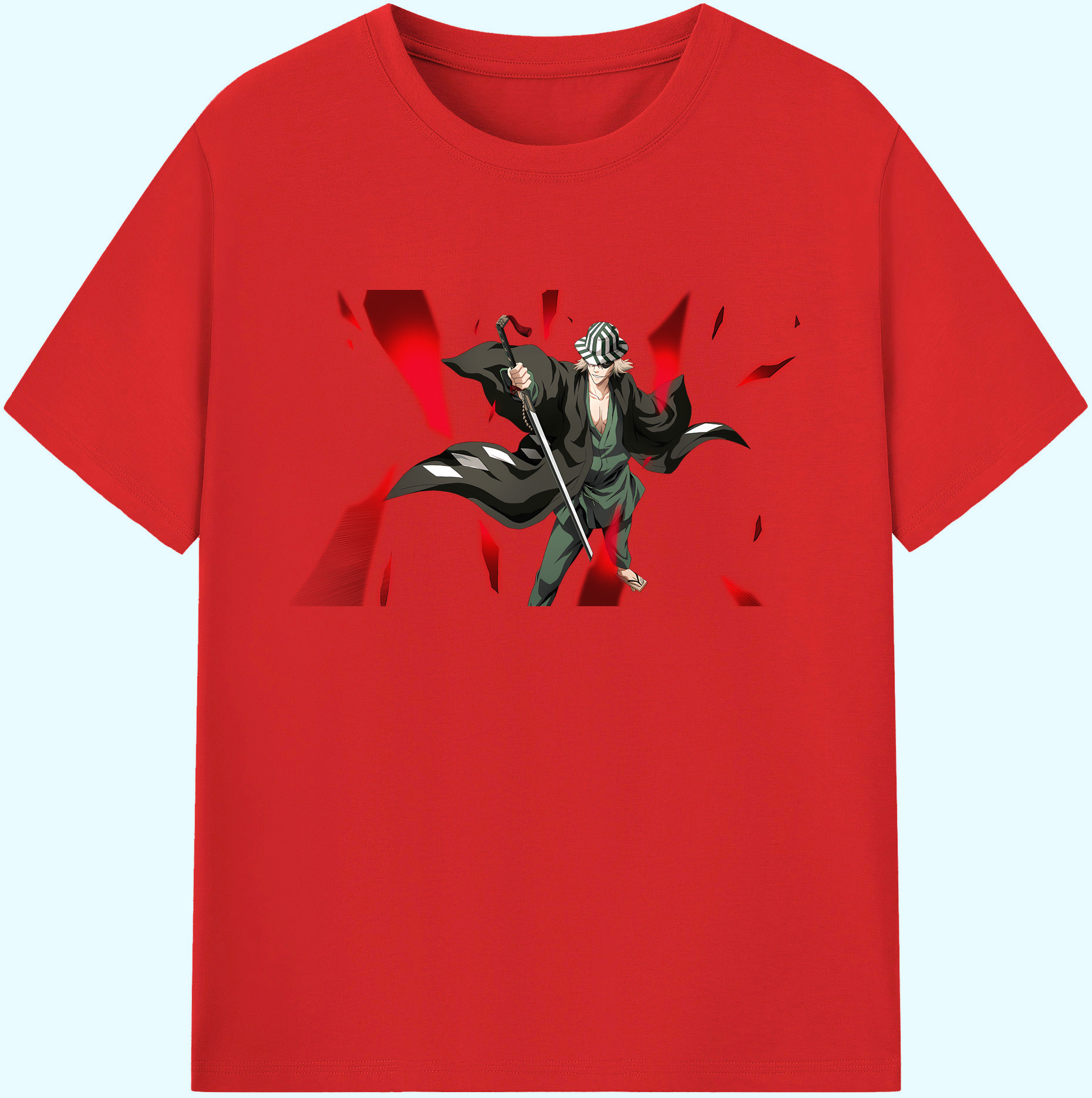 （画像用） "ブリーチ 浦原 喜助（うらはら きすけ） BLEACH Urahara Kisuke " 綿100％ メンズ半袖Tシャツ｜肌触りやわらか＆通気性