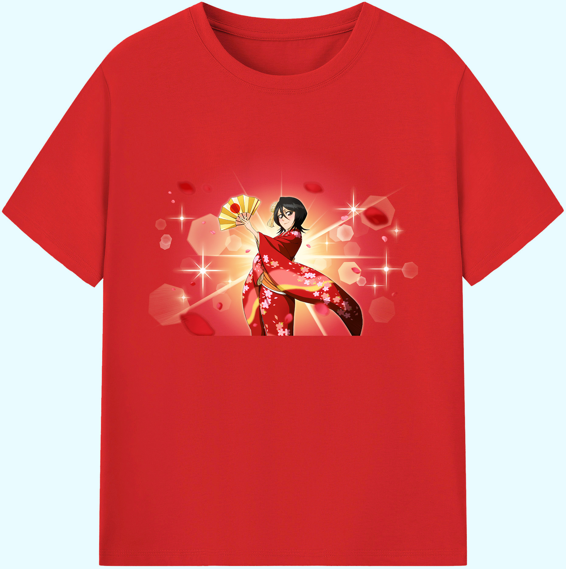 （画像用） ブリーチ 朽木ルキア BLEACH Kuchiki Rukia 綿100％ メンズ半袖Tシャツ｜肌触りやわらか＆通気性