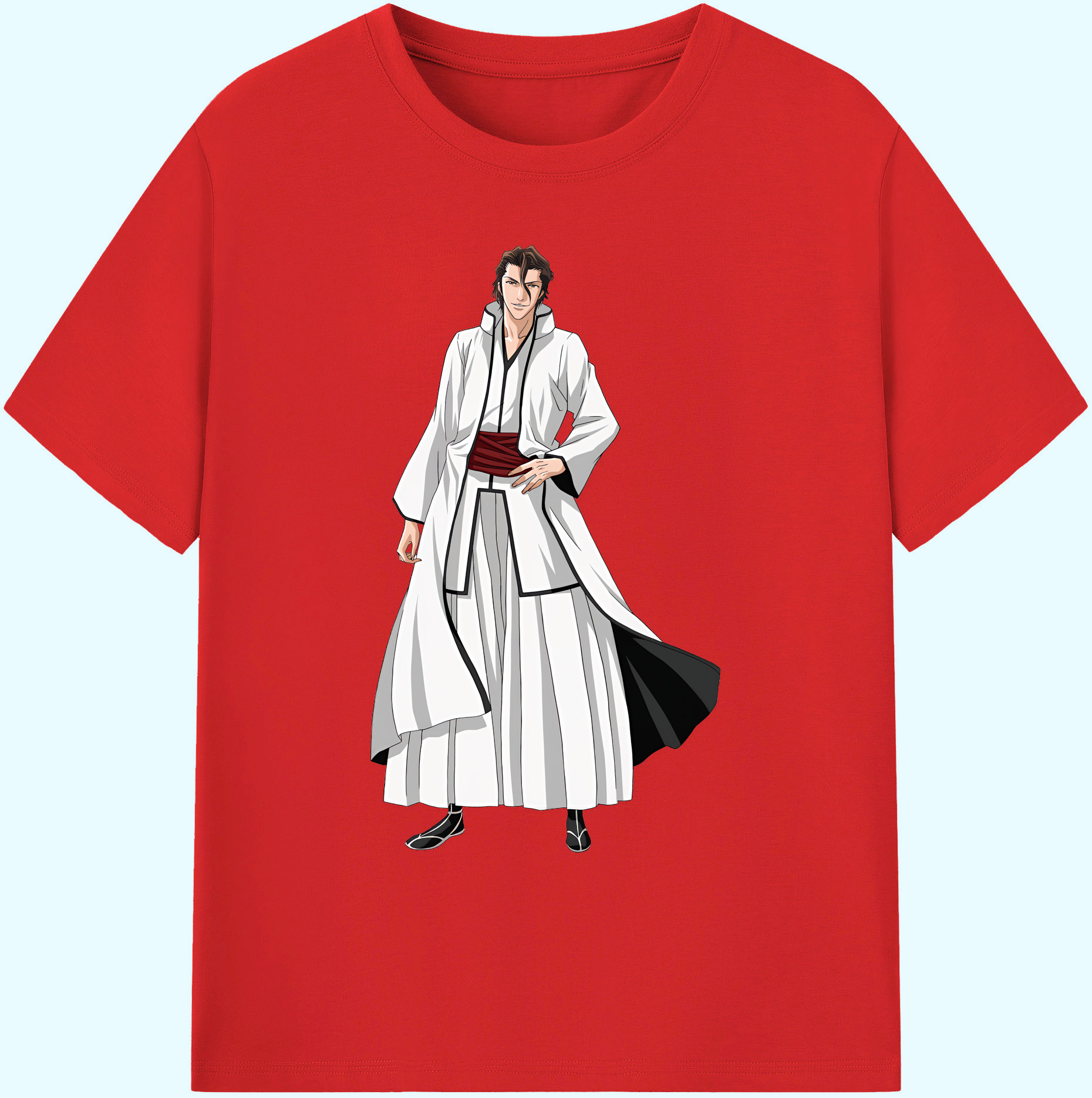 （画像用） ブリーチ 藍染 惣右介（あいぜん そうすけ） BLEACH Aizen Sousuke 綿100％ メンズ半袖Tシャツ｜肌触りやわらか＆通気性