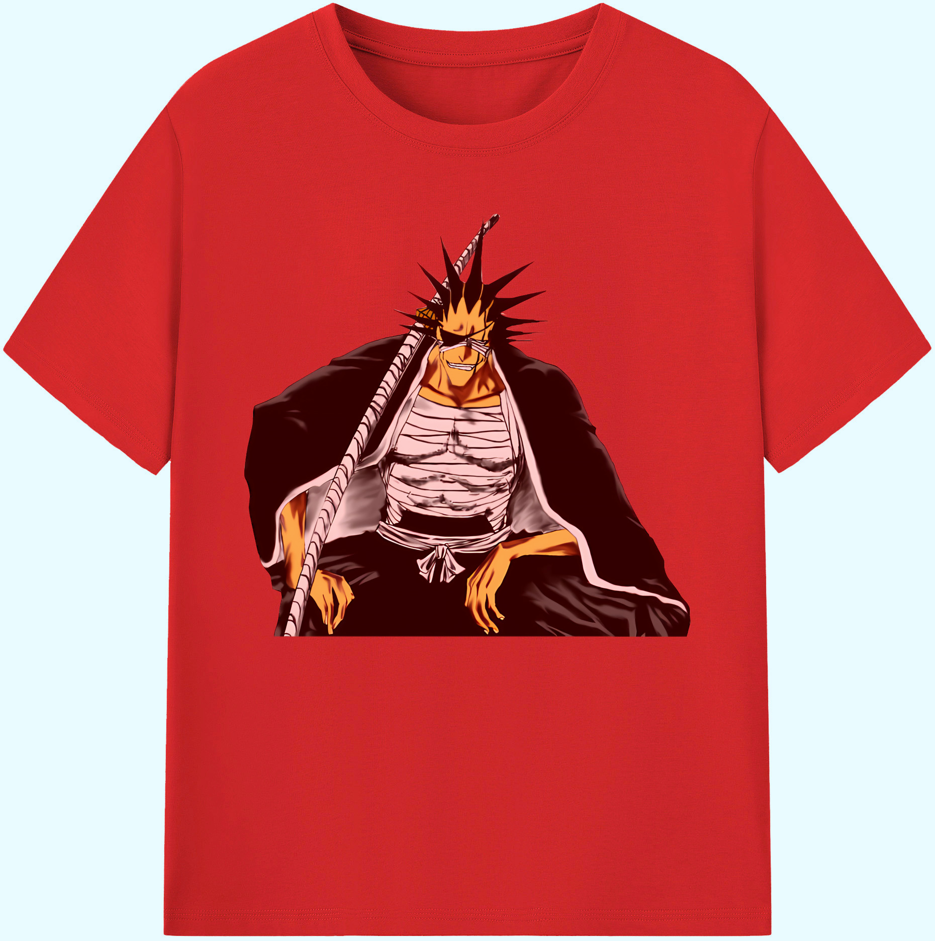（画像用） ブリーチ ざらき けんぱち BLEACH Zaraki Kenpachi 綿100％ メンズ半袖Tシャツ｜肌触りやわらか＆通気性