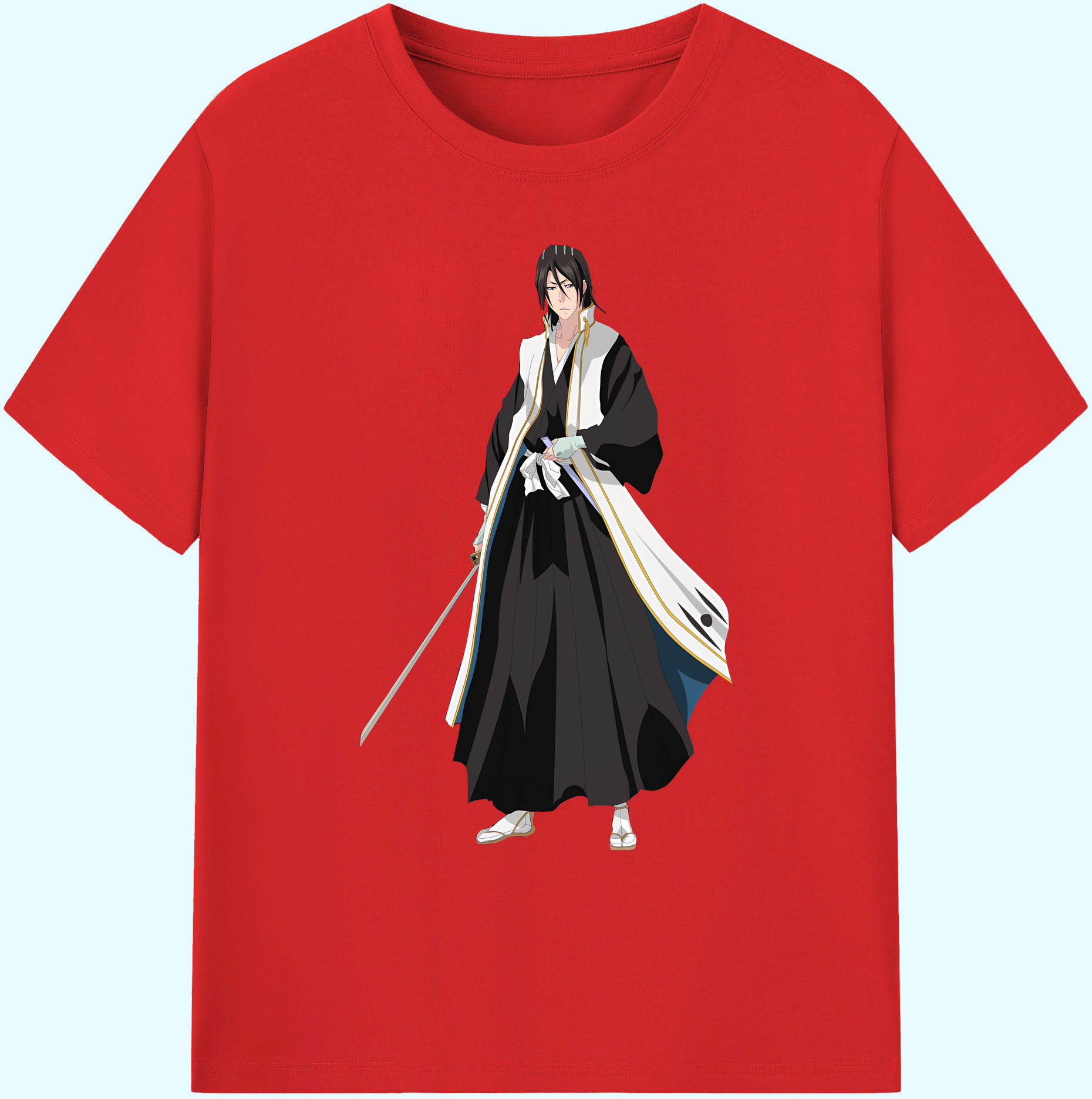 （画像用） ブリーチ くちき びゃくや BLEACH Kuchiki Byakuya 綿100％ メンズ半袖Tシャツ｜肌触りやわらか＆通気性