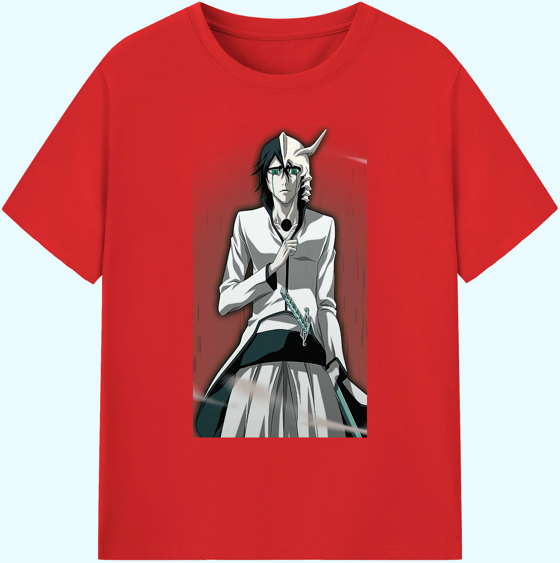 （画像用） ブリーチ ウルキオラ·シファー BLEACH Ulquiorra cifer 綿100％ メンズ半袖Tシャツ｜肌触りやわらか＆通気性