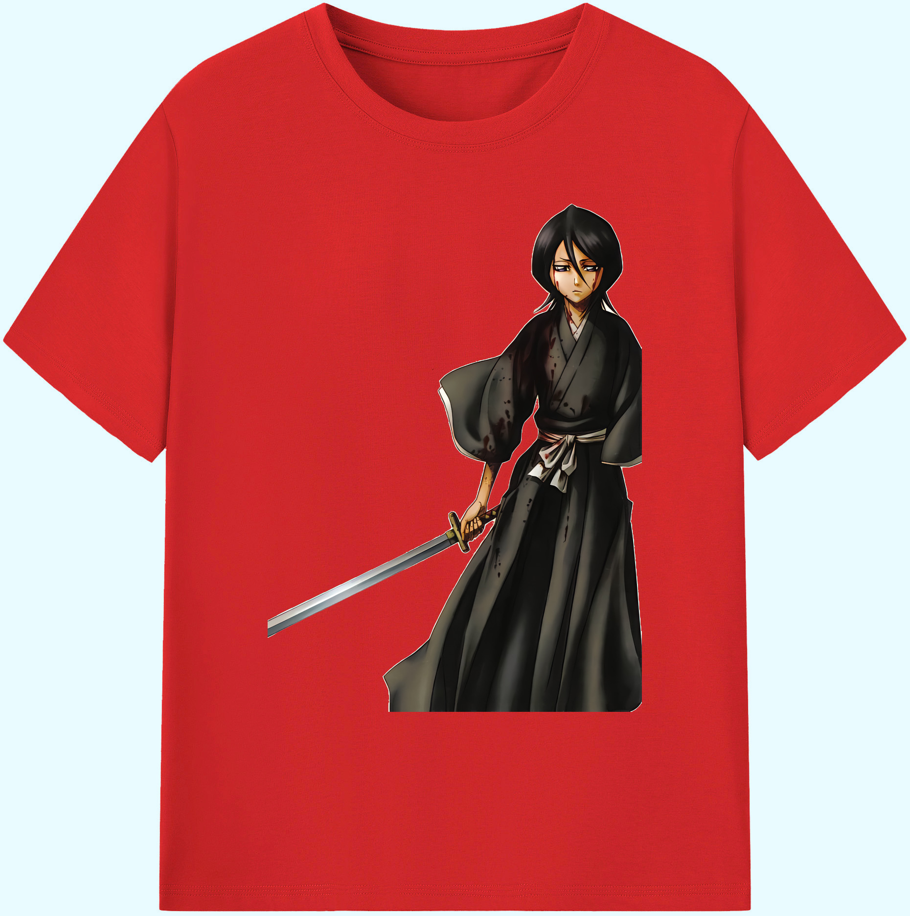 （画像用） ブリーチ 朽木ルキア BLEACH Kuchiki Rukia 綿100％ メンズ半袖Tシャツ｜肌触りやわらか＆通気性
