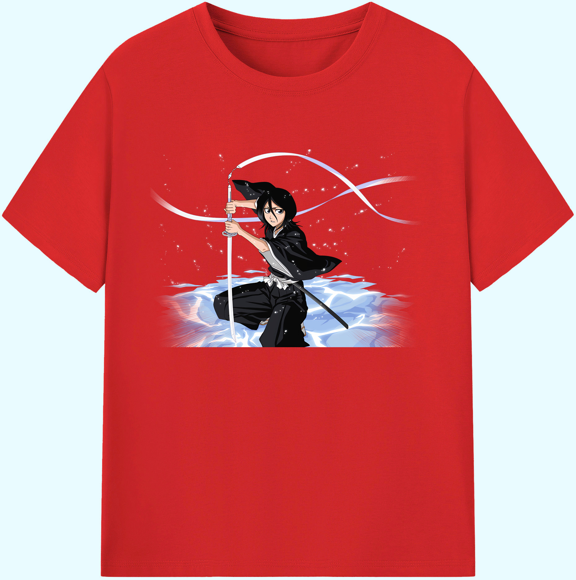 （画像用） ブリーチ 朽木ルキア BLEACH Kuchiki Rukia 綿100％ メンズ半袖Tシャツ｜肌触りやわらか＆通気性