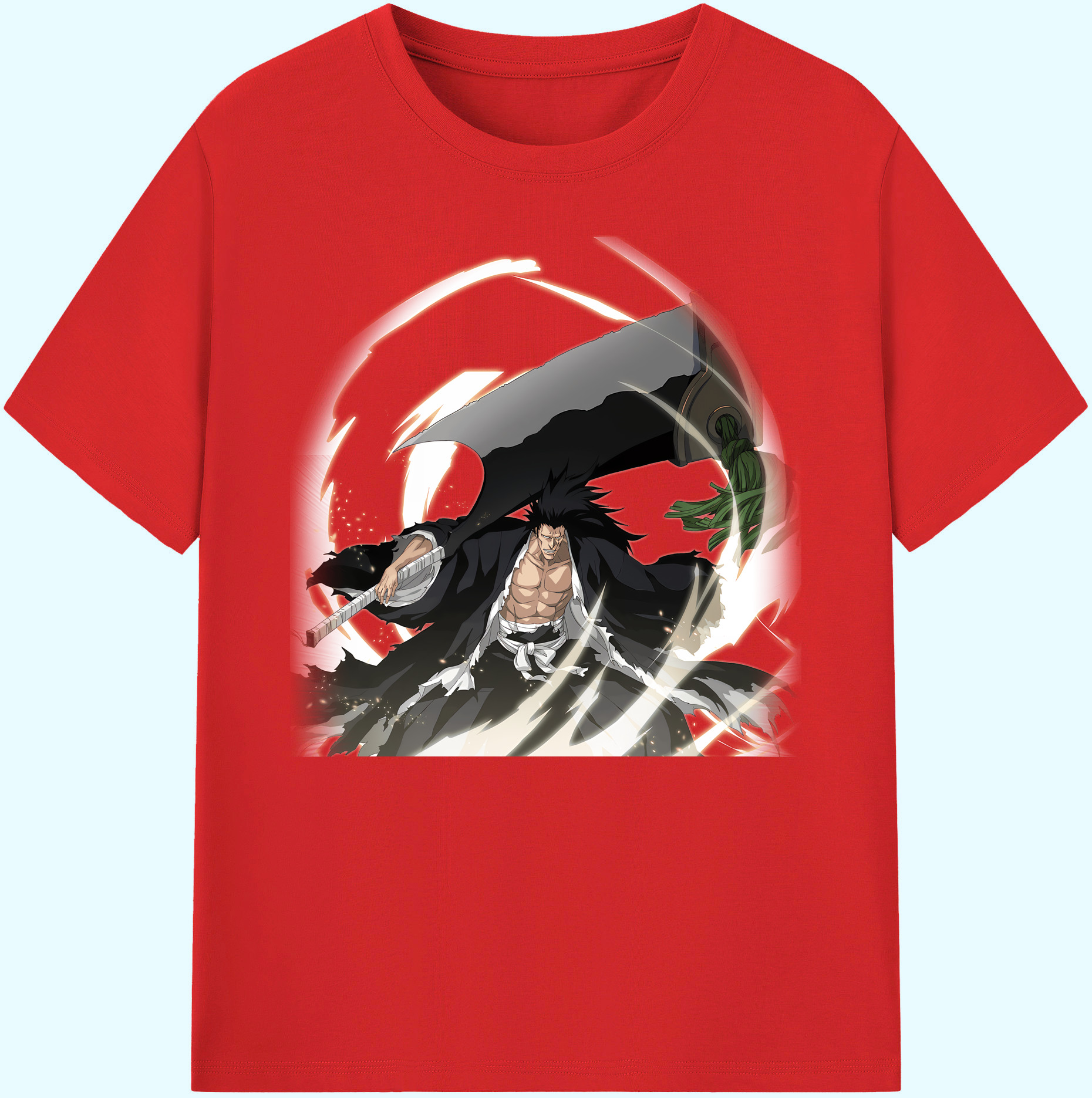 （画像用） ブリーチ ざらき けんぱち BLEACH Zaraki Kenpachi 綿100％ メンズ半袖Tシャツ｜肌触りやわらか＆通気性