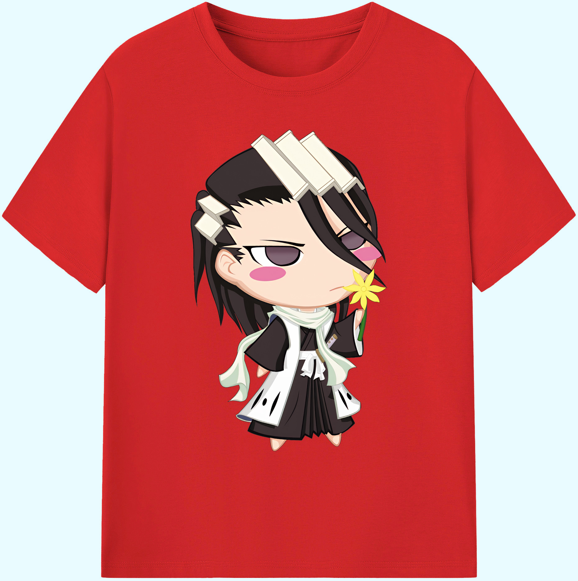 （画像用） ブリーチ くちき びゃくや BLEACH Kuchiki Byakuya 綿100％ メンズ半袖Tシャツ｜肌触りやわらか＆通気性