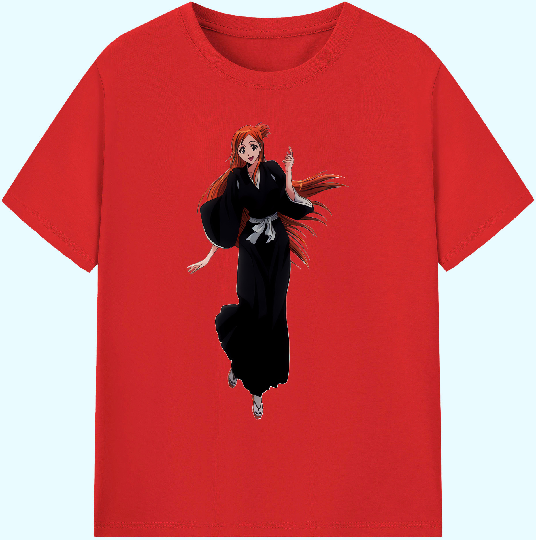 （画像用） ブリーチ 井上織姫（いのうえおりひめ） BLEACH Inoue Orihime 綿100％ メンズ半袖Tシャツ｜肌触りやわらか＆通気性
