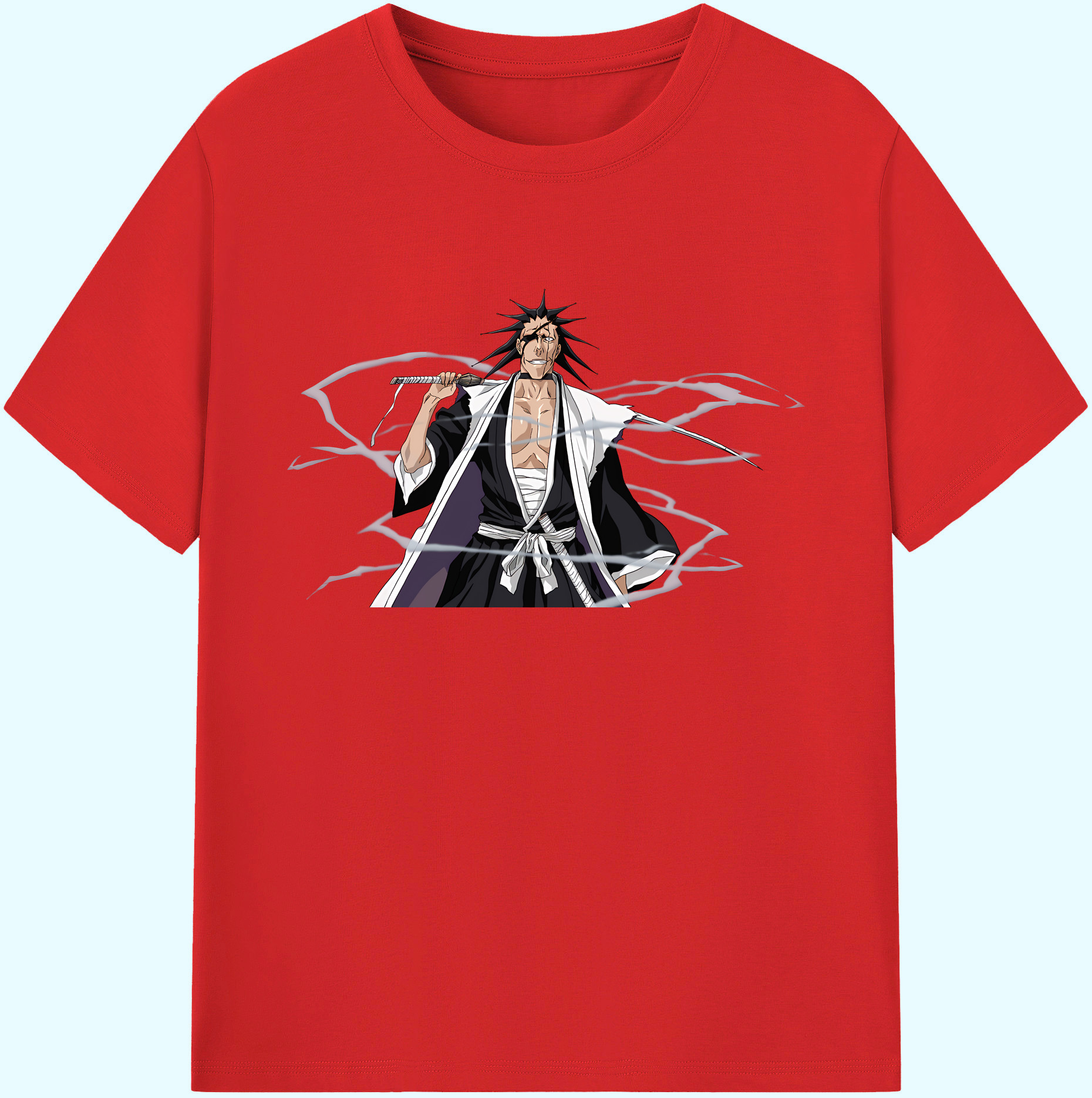 （画像用） ブリーチ ざらき けんぱち BLEACH Zaraki Kenpachi 綿100％ メンズ半袖Tシャツ｜肌触りやわらか＆通気性