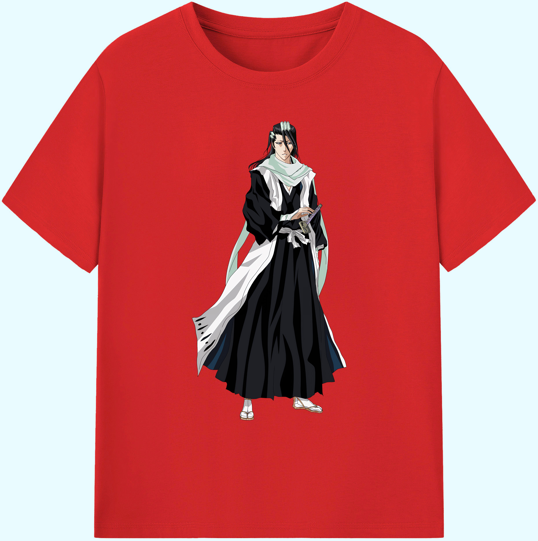 （画像用） ブリーチ くちき びゃくや BLEACH Kuchiki Byakuya 綿100％ メンズ半袖Tシャツ｜肌触りやわらか＆通気性