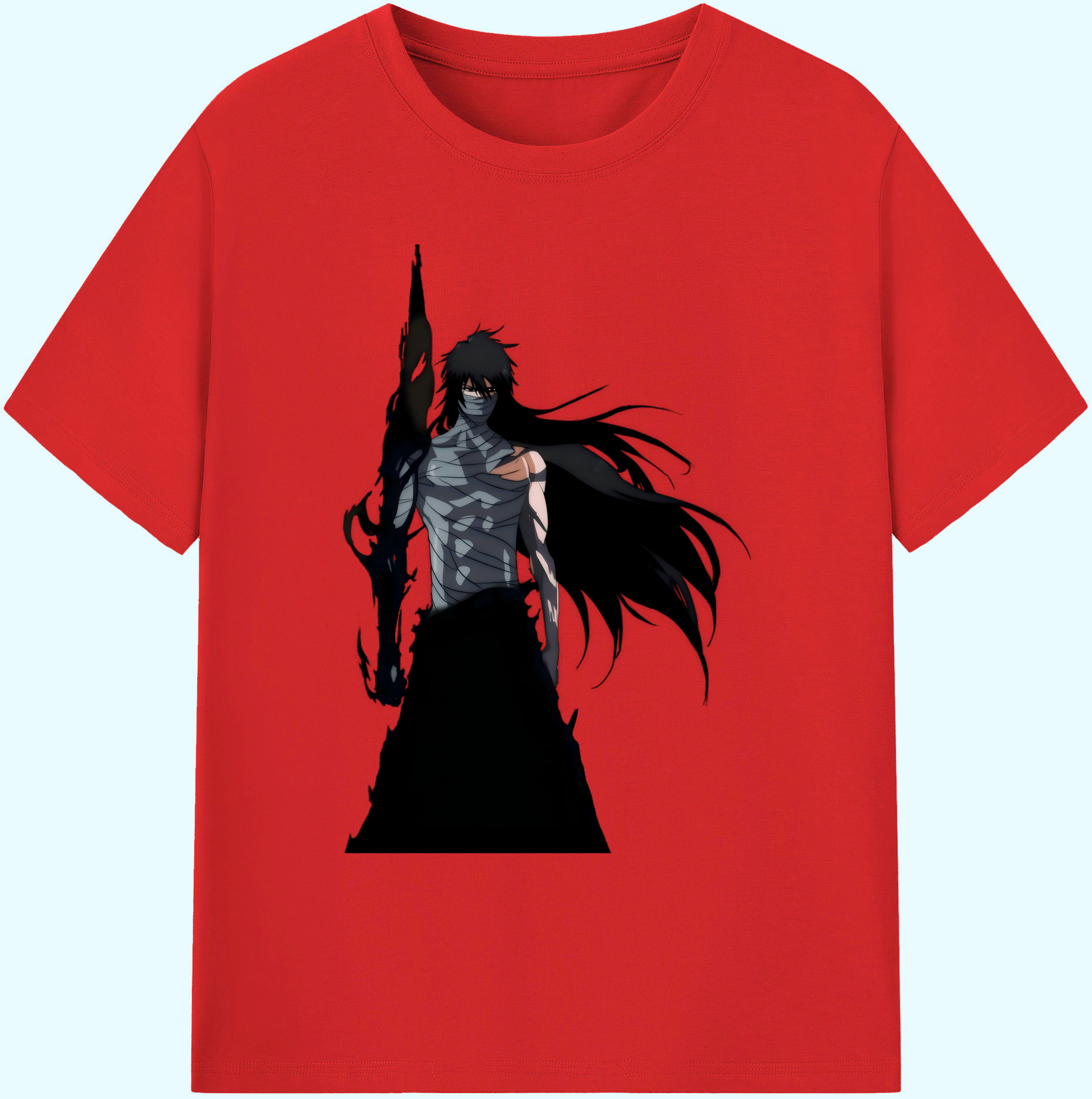 （画像用） ブリーチ 黒崎一護（くろさき いちご）BLEACH Kurosaki Ichigo 綿100％ メンズ半袖Tシャツ｜肌触りやわらか＆通気性