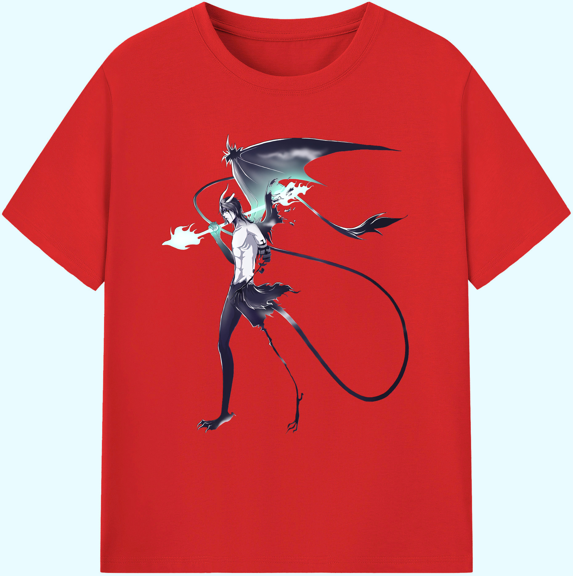 （画像用） ブリーチ ウルキオラ·シファー BLEACH Ulquiorra cifer 綿100％ メンズ半袖Tシャツ｜肌触りやわらか＆通気性