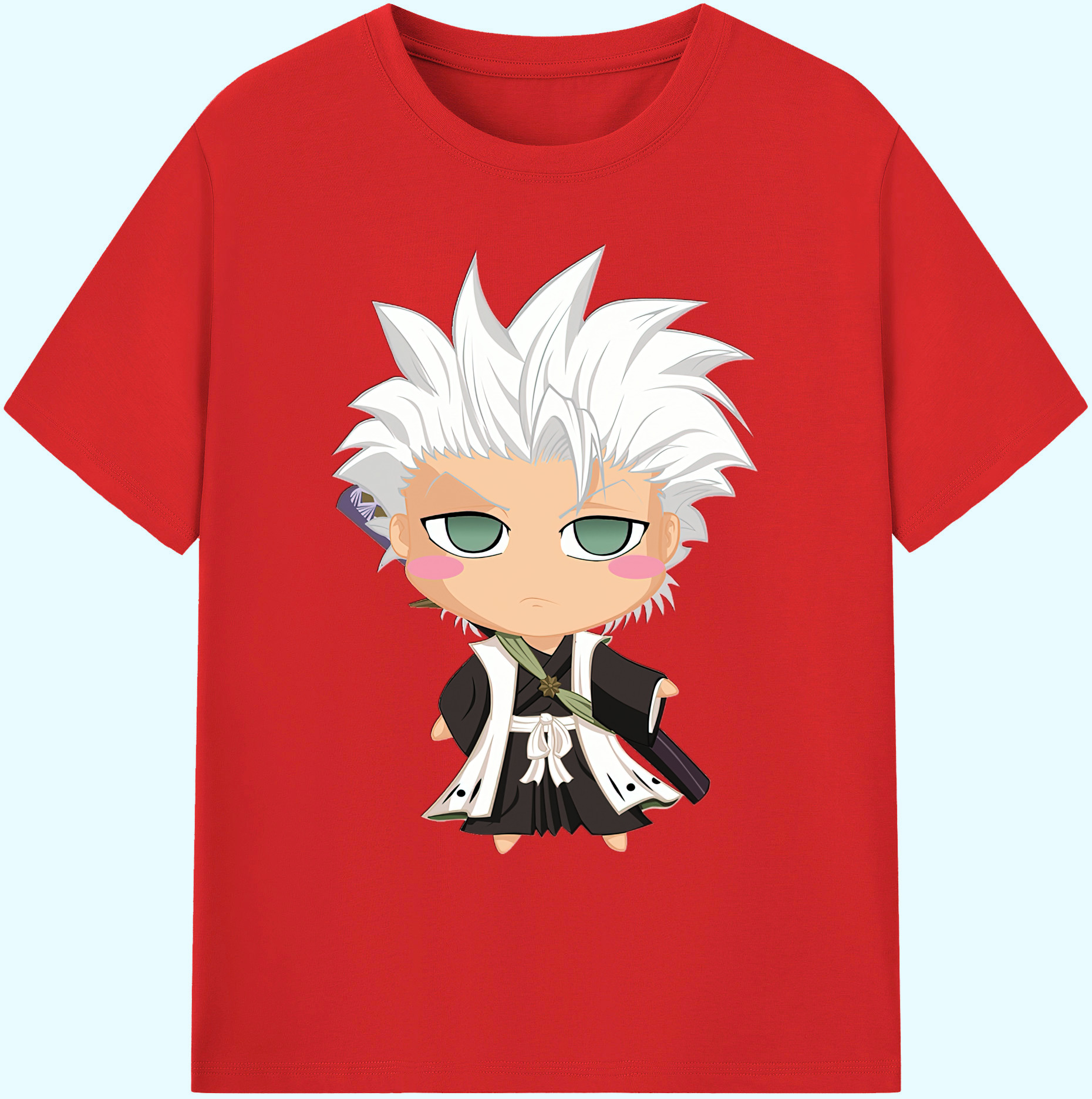（画像用） ブリーチ 日番谷冬獅郎（ひつがや とうしろう） BLEACH Hitsugaya Toushirou 綿100％ メンズ半袖Tシャツ｜肌触りやわらか＆通気性