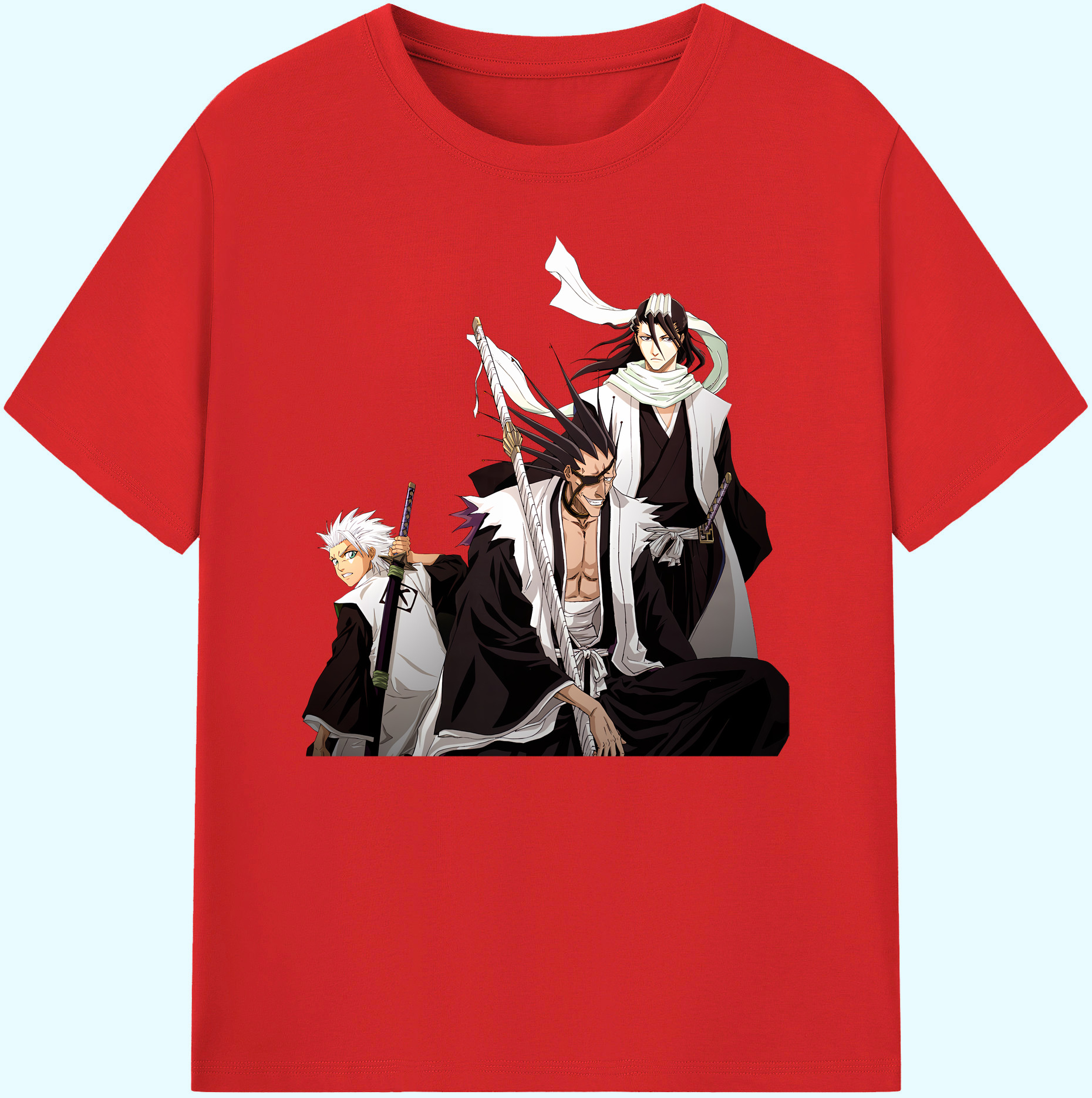 （画像用） ブリーチ ざらき けんぱち BLEACH Zaraki Kenpachi 綿100％ メンズ半袖Tシャツ｜肌触りやわらか＆通気性