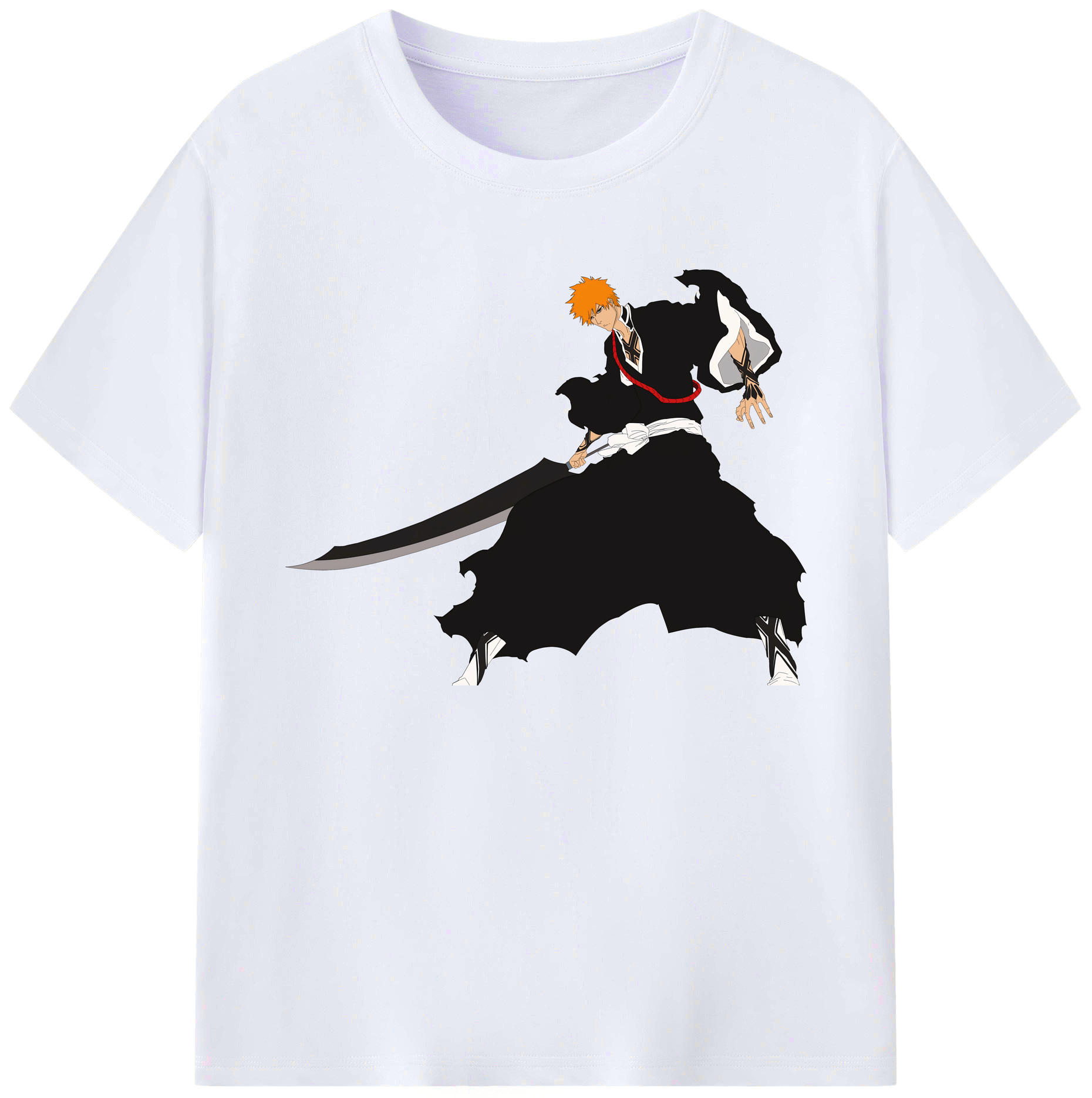 （画像用） ブリーチ 黒崎一護（くろさき いちご）BLEACH Kurosaki Ichigo 綿100％ メンズ半袖Tシャツ｜肌触りやわらか＆通気性