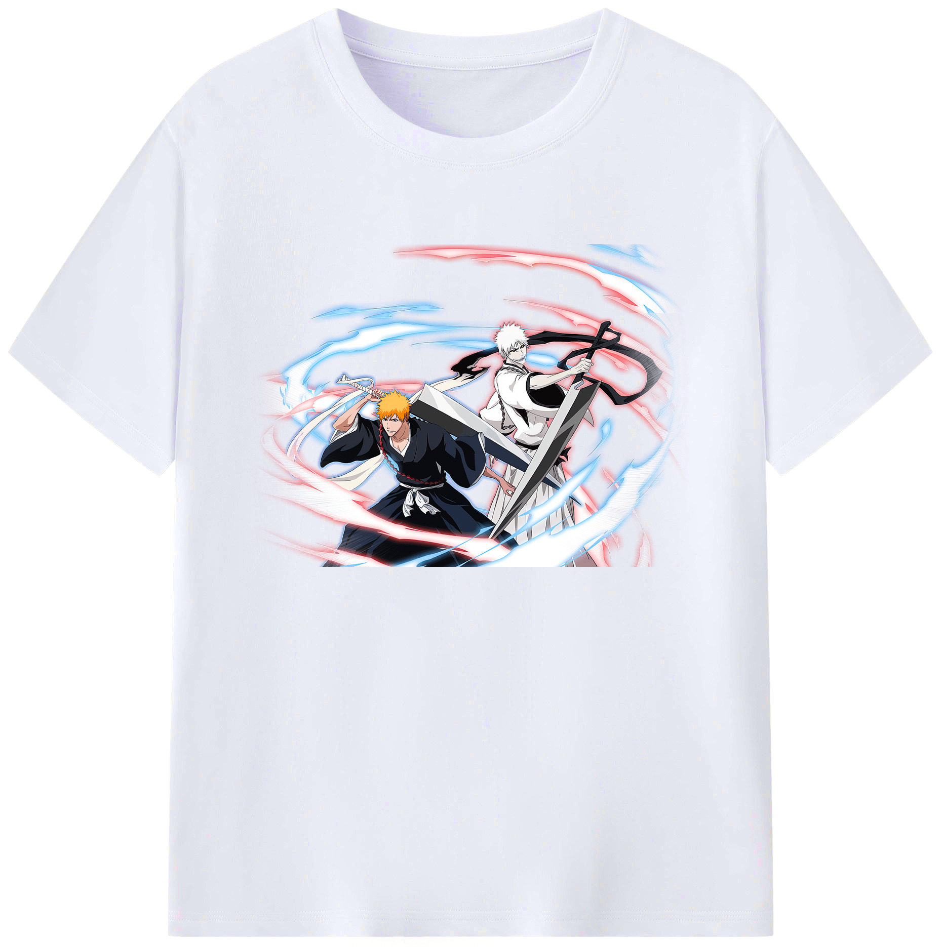 （画像用） ブリーチ 黒崎一護（くろさき いちご）BLEACH Kurosaki Ichigo 綿100％ メンズ半袖Tシャツ｜肌触りやわらか＆通気性