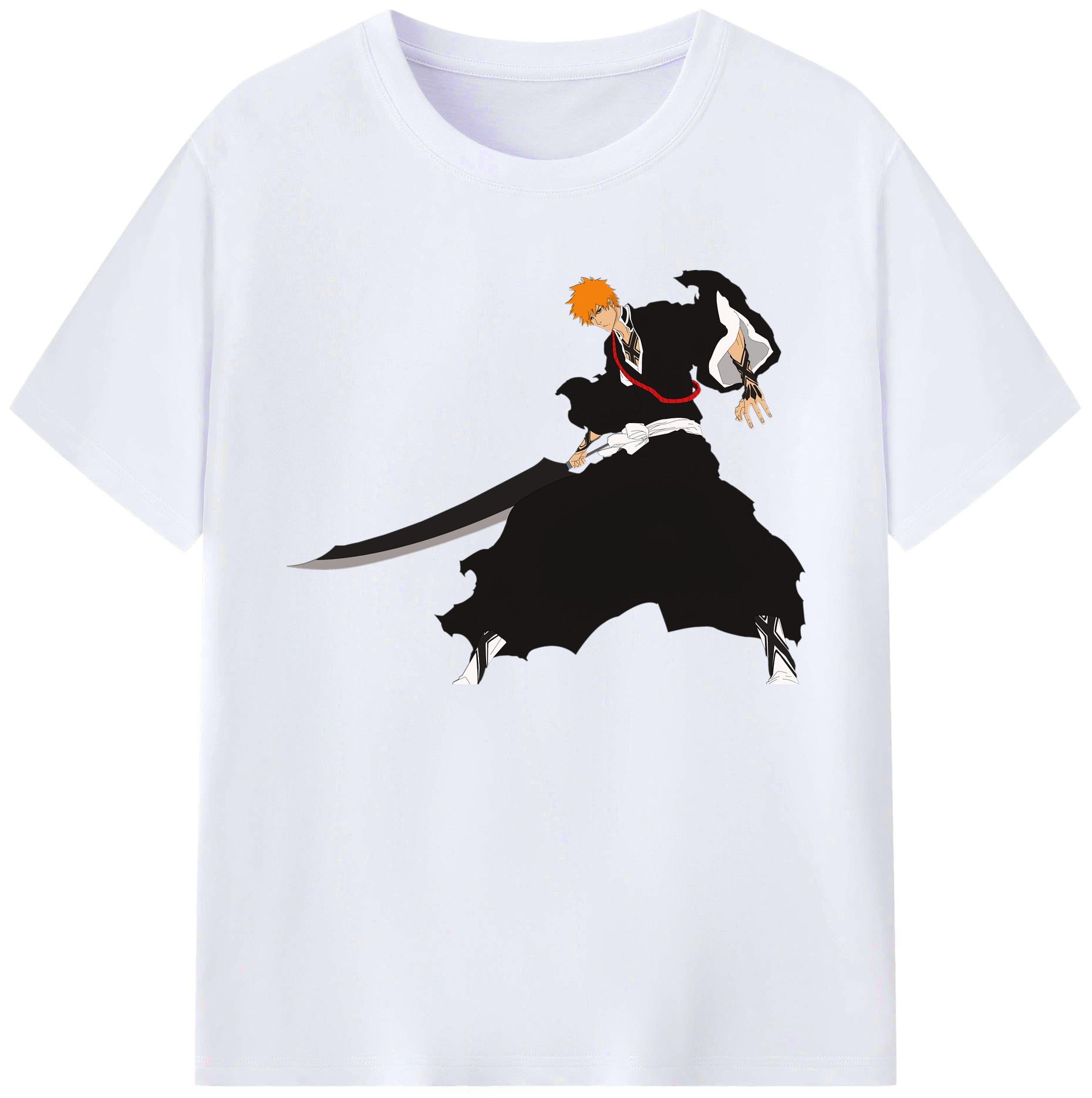 （画像用） ブリーチ 黒崎一護（くろさき いちご）BLEACH Kurosaki Ichigo 綿100％ メンズ半袖Tシャツ｜肌触りやわらか＆通気性
