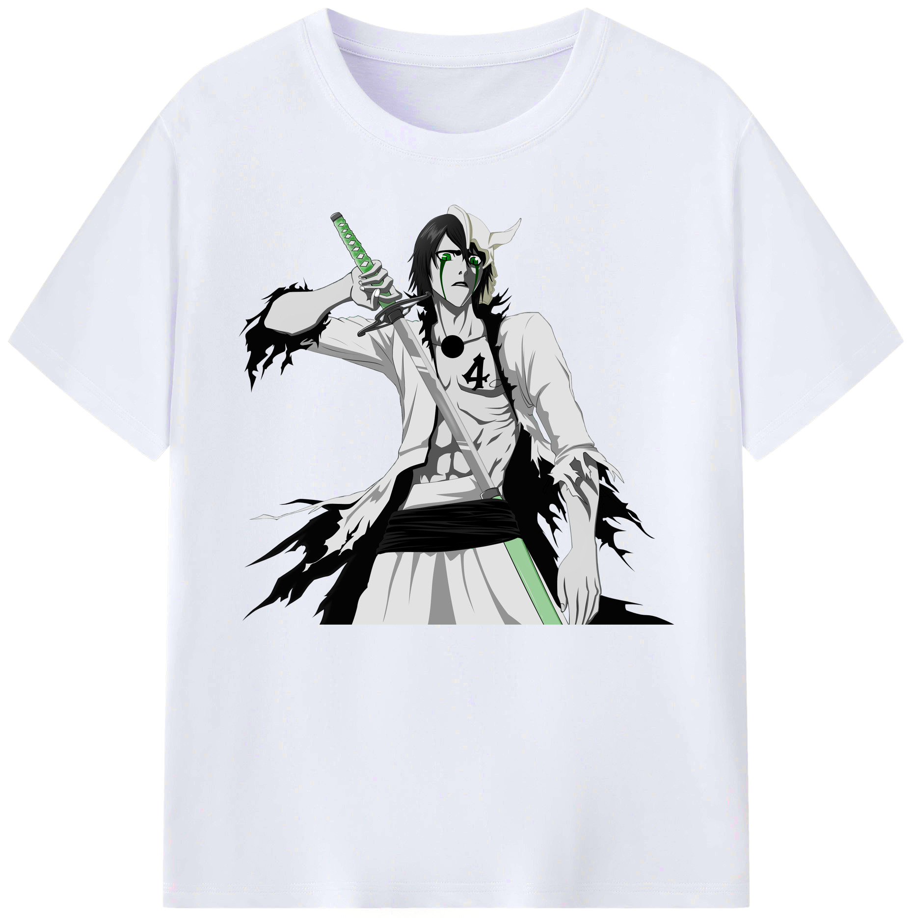 （画像用） ブリーチ ウルキオラ·シファー BLEACH Ulquiorra cifer 綿100％ メンズ半袖Tシャツ｜肌触りやわらか＆通気性