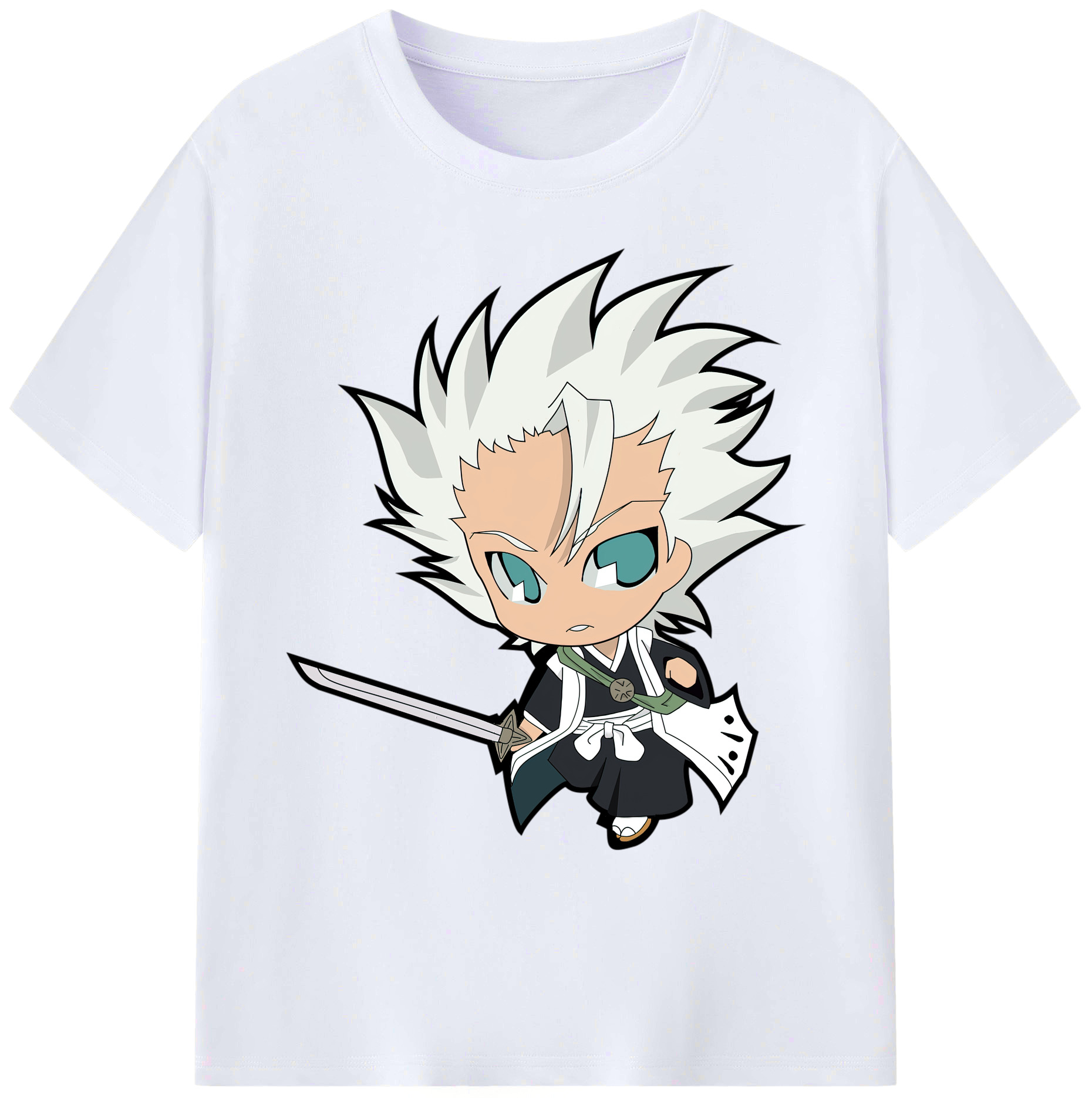 （画像用） ブリーチ 日番谷冬獅郎（ひつがや とうしろう） BLEACH Hitsugaya Toushirou 綿100％ メンズ半袖Tシャツ｜肌触りやわらか＆通気性