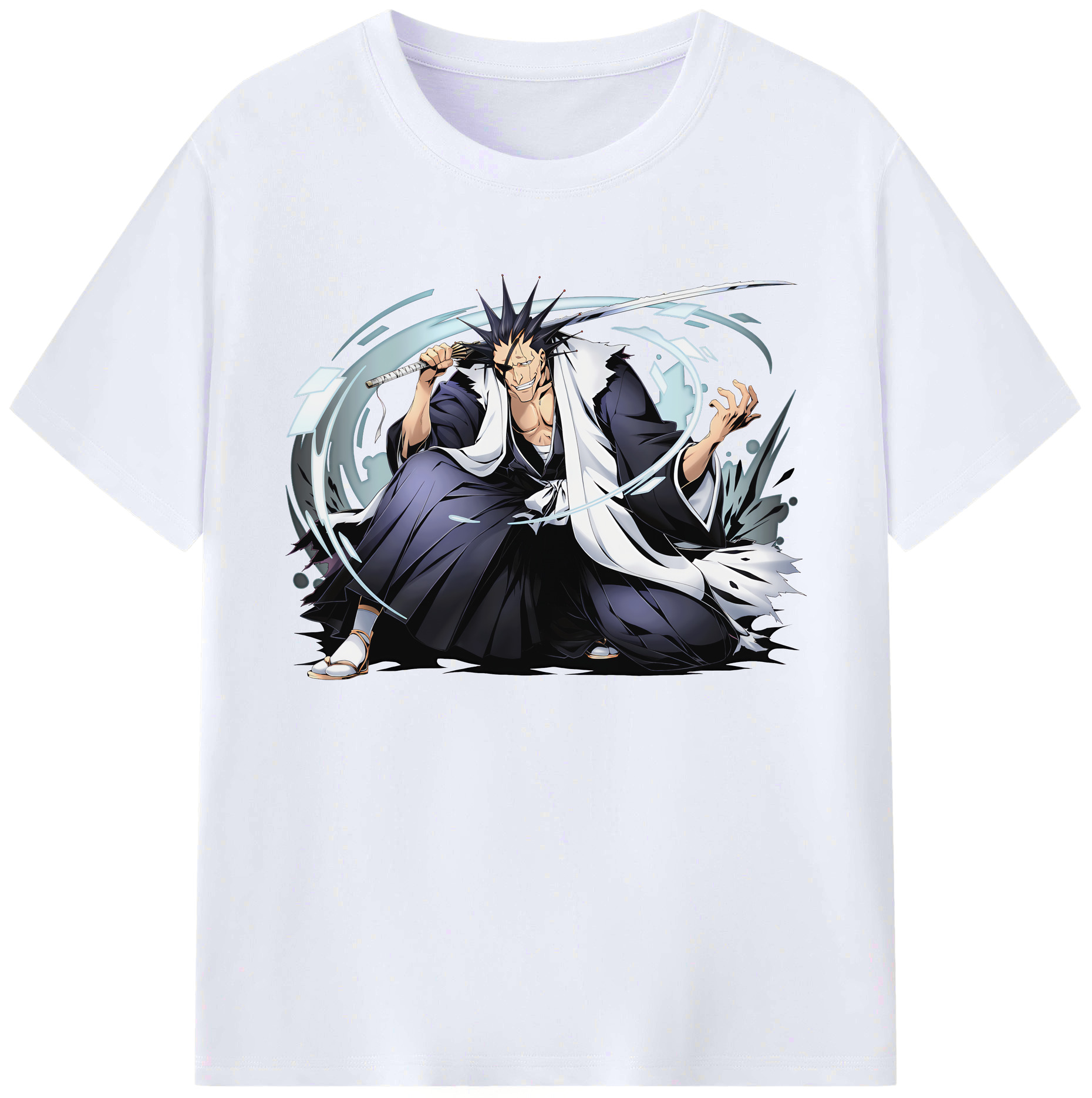 （画像用） ブリーチ ざらき けんぱち BLEACH Zaraki Kenpachi 綿100％ メンズ半袖Tシャツ｜肌触りやわらか＆通気性