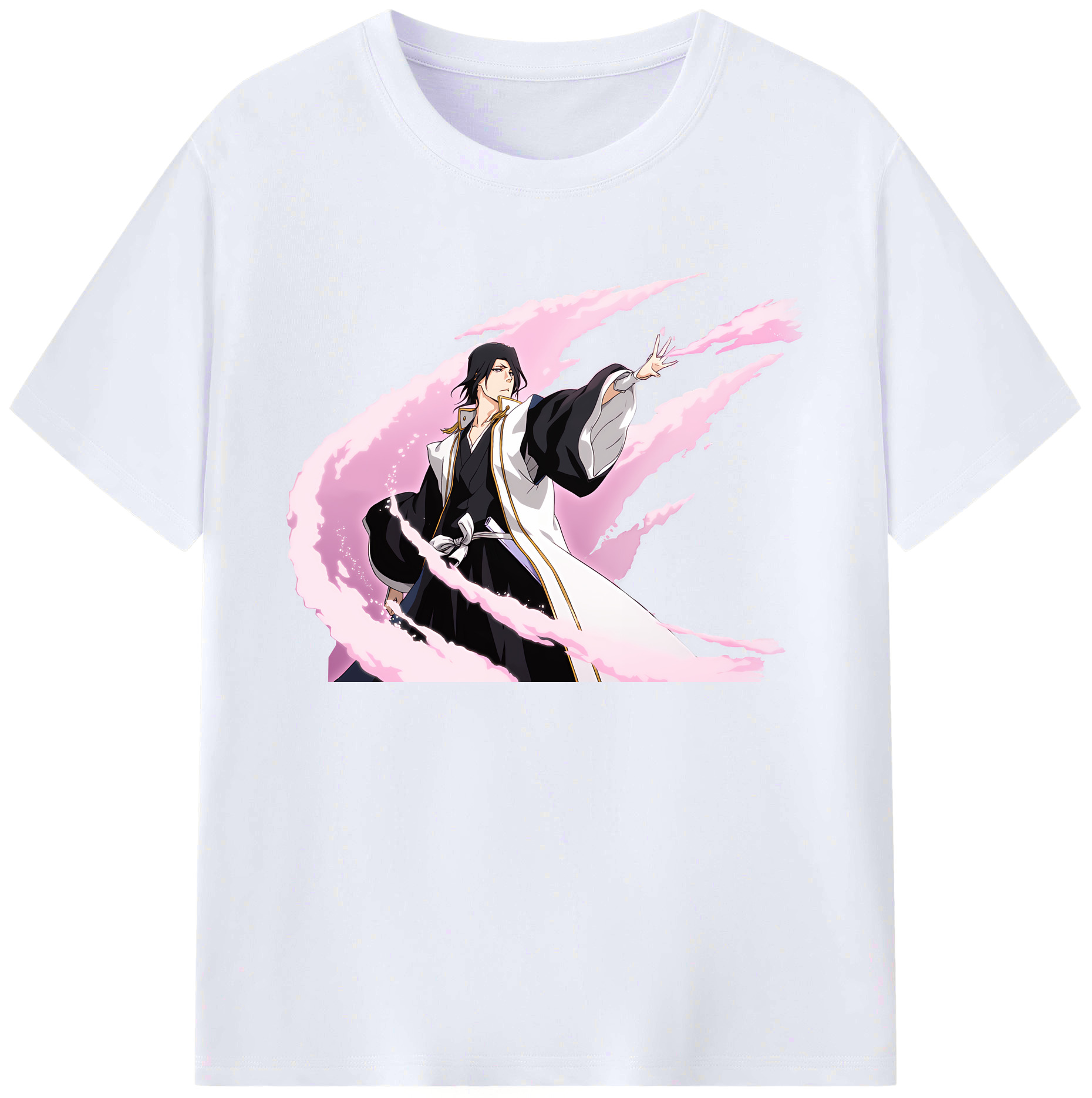 （画像用） ブリーチ くちき びゃくや BLEACH Kuchiki Byakuya 綿100％ メンズ半袖Tシャツ｜肌触りやわらか＆通気性