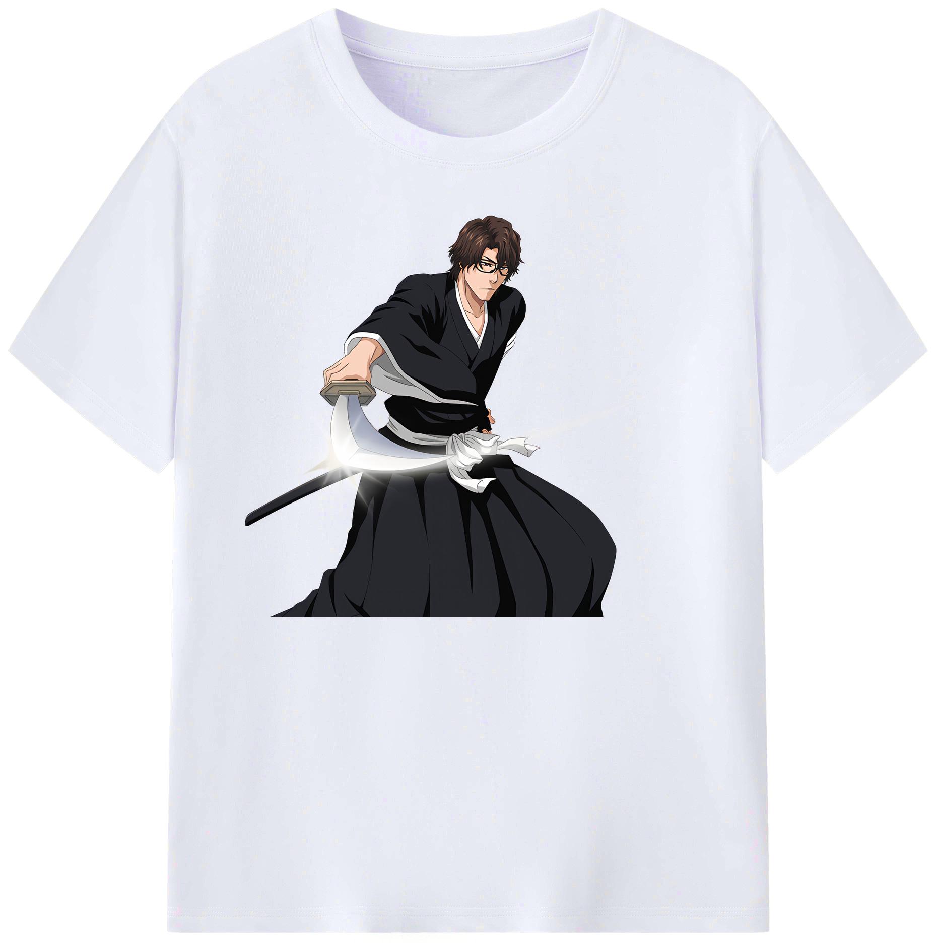 （画像用） ブリーチ 藍染 惣右介（あいぜん そうすけ） BLEACH Aizen Sousuke 綿100％ メンズ半袖Tシャツ｜肌触りやわらか＆通気性