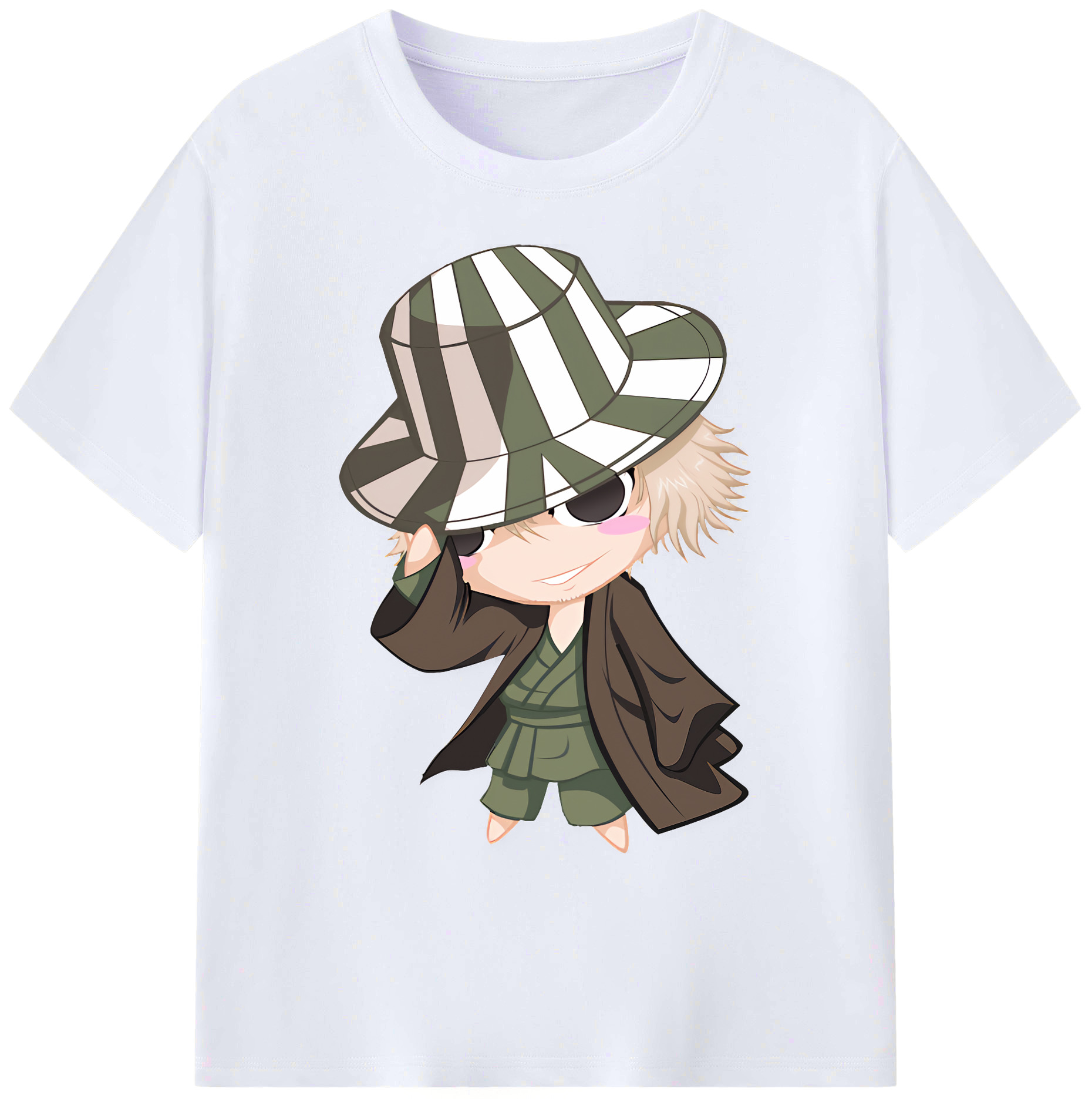 （画像用） "ブリーチ 浦原 喜助（うらはら きすけ） BLEACH Urahara Kisuke " 綿100％ メンズ半袖Tシャツ｜肌触りやわらか＆通気性