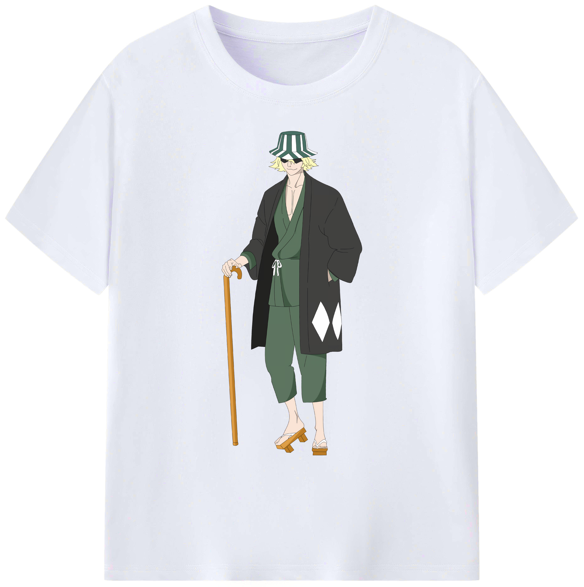 （画像用） "ブリーチ 浦原 喜助（うらはら きすけ） BLEACH Urahara Kisuke " 綿100％ メンズ半袖Tシャツ｜肌触りやわらか＆通気性