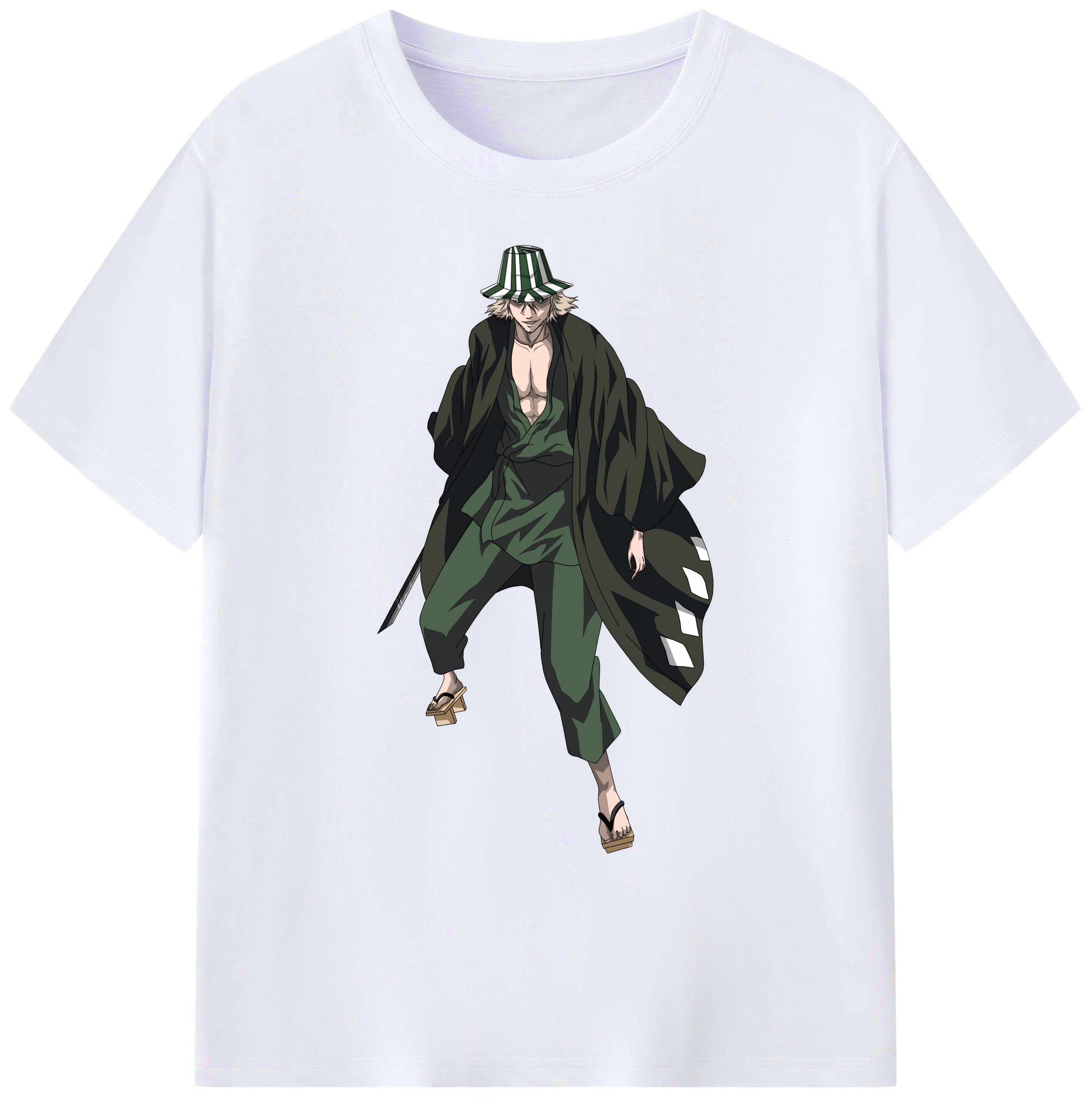 （画像用） "ブリーチ 浦原 喜助（うらはら きすけ） BLEACH Urahara Kisuke " 綿100％ メンズ半袖Tシャツ｜肌触りやわらか＆通気性