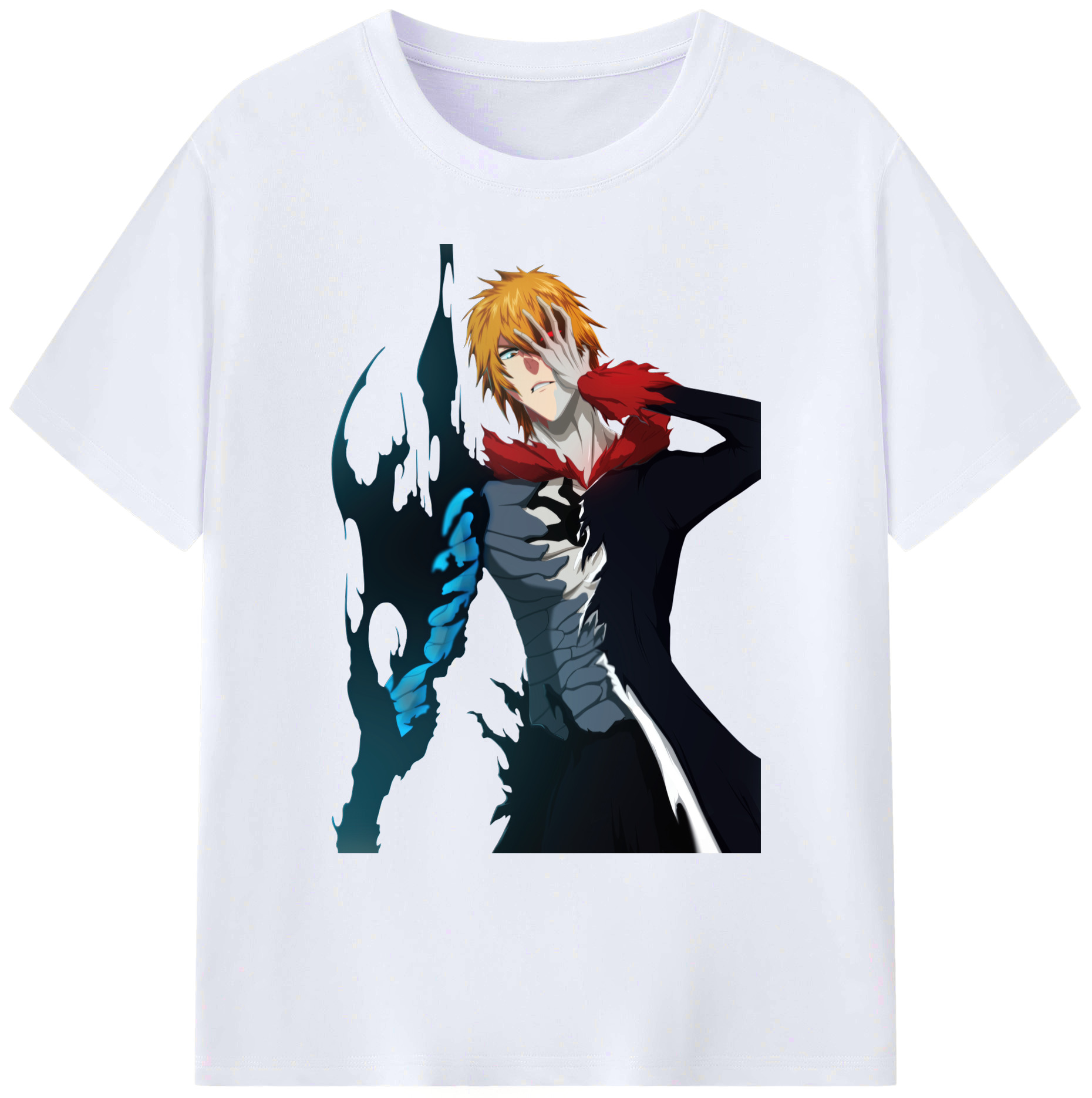 （画像用） ブリーチ 黒崎一護（くろさき いちご）BLEACH Kurosaki Ichigo 綿100％ メンズ半袖Tシャツ｜肌触りやわらか＆通気性