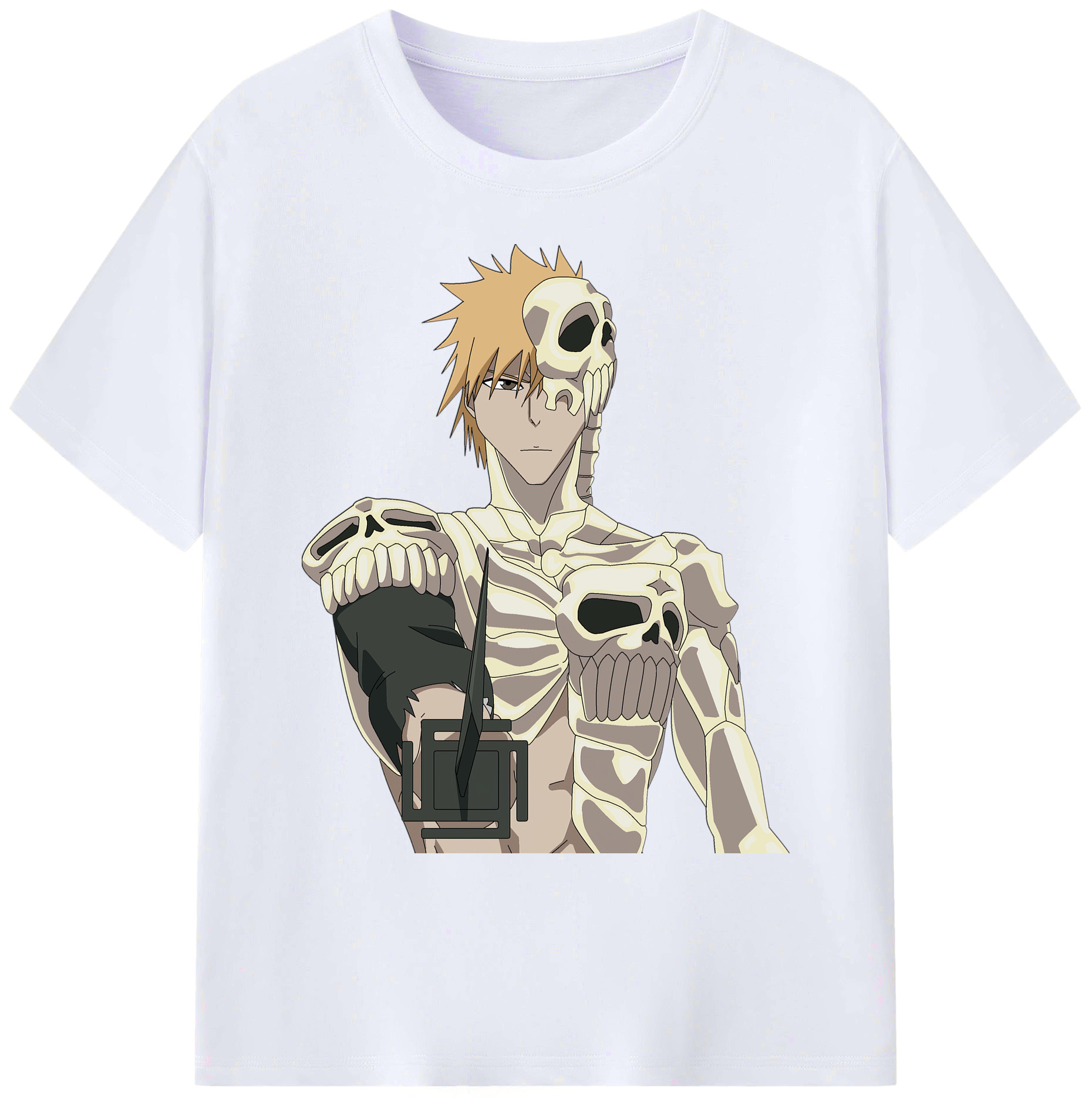 （画像用） ブリーチ 黒崎一護（くろさき いちご）BLEACH Kurosaki Ichigo 綿100％ メンズ半袖Tシャツ｜肌触りやわらか＆通気性