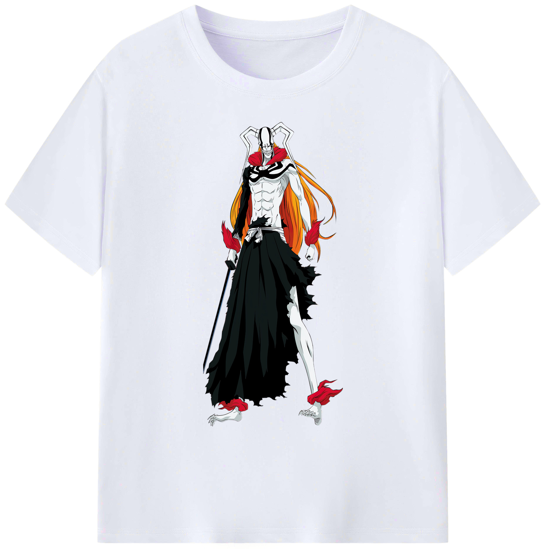 （画像用） ブリーチ 黒崎一護（くろさき いちご）BLEACH Kurosaki Ichigo 綿100％ メンズ半袖Tシャツ｜肌触りやわらか＆通気性