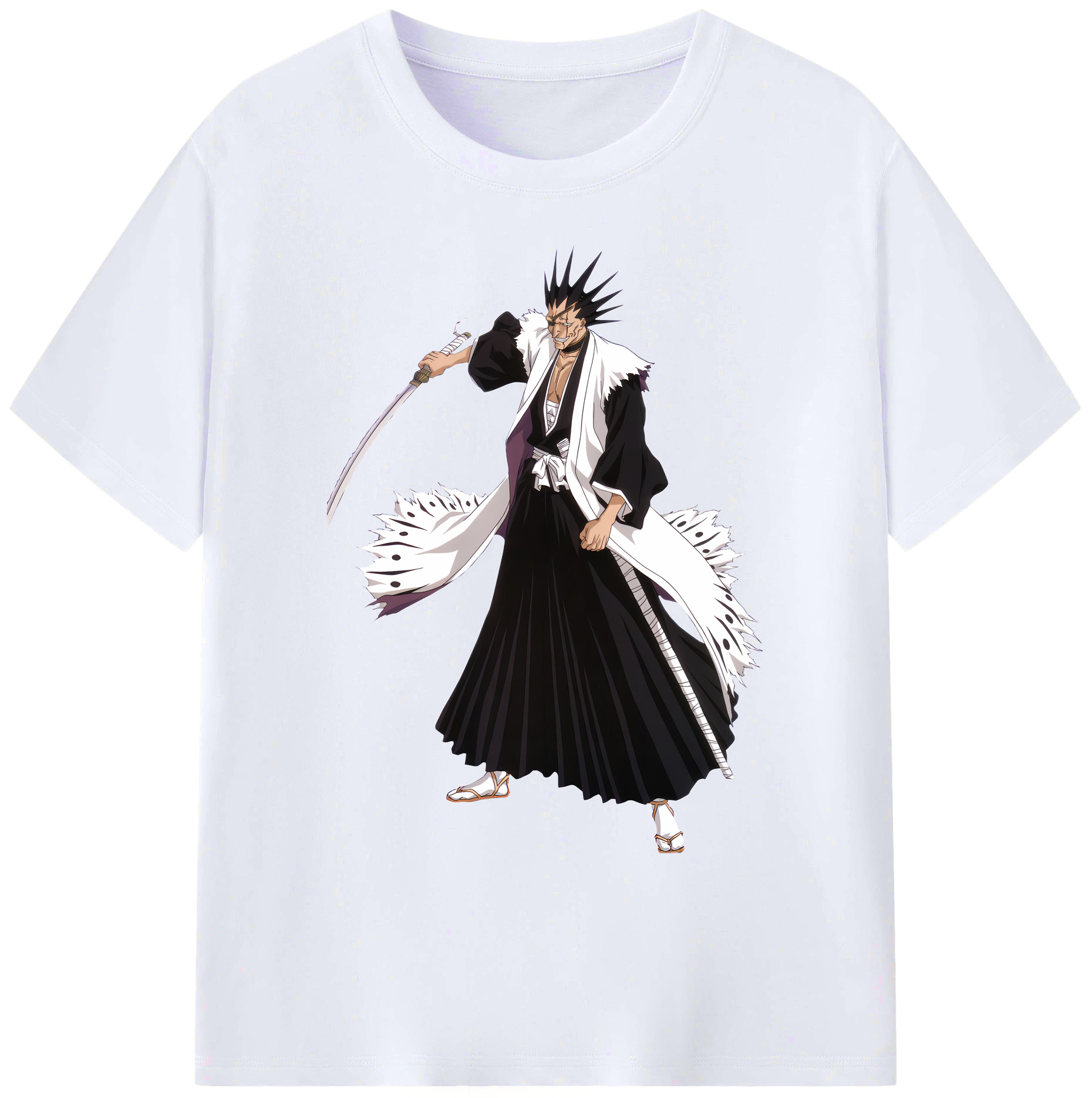 （画像用） ブリーチ ざらき けんぱち BLEACH Zaraki Kenpachi 綿100％ メンズ半袖Tシャツ｜肌触りやわらか＆通気性