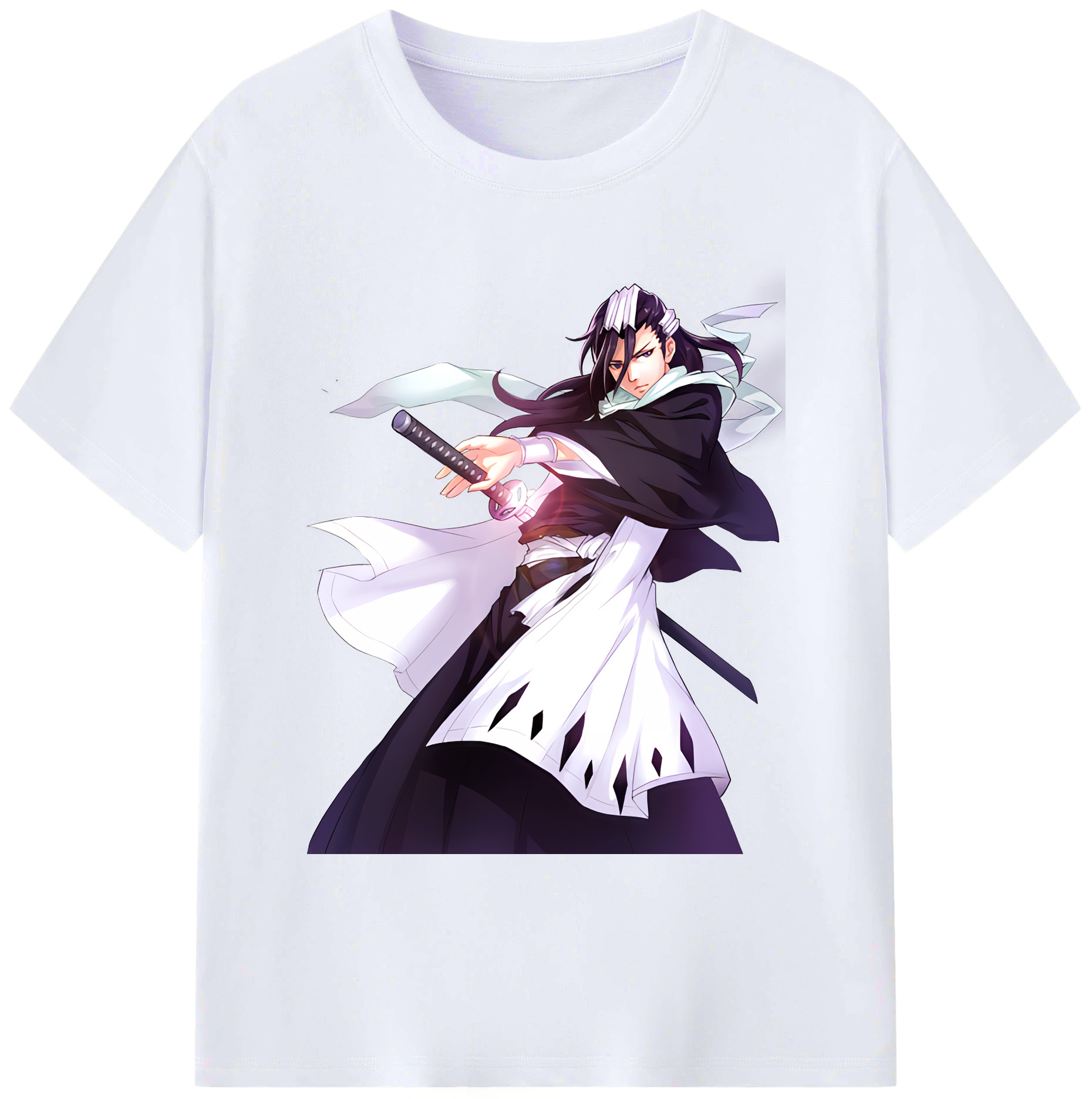 （画像用） ブリーチ くちき びゃくや BLEACH Kuchiki Byakuya 綿100％ メンズ半袖Tシャツ｜肌触りやわらか＆通気性