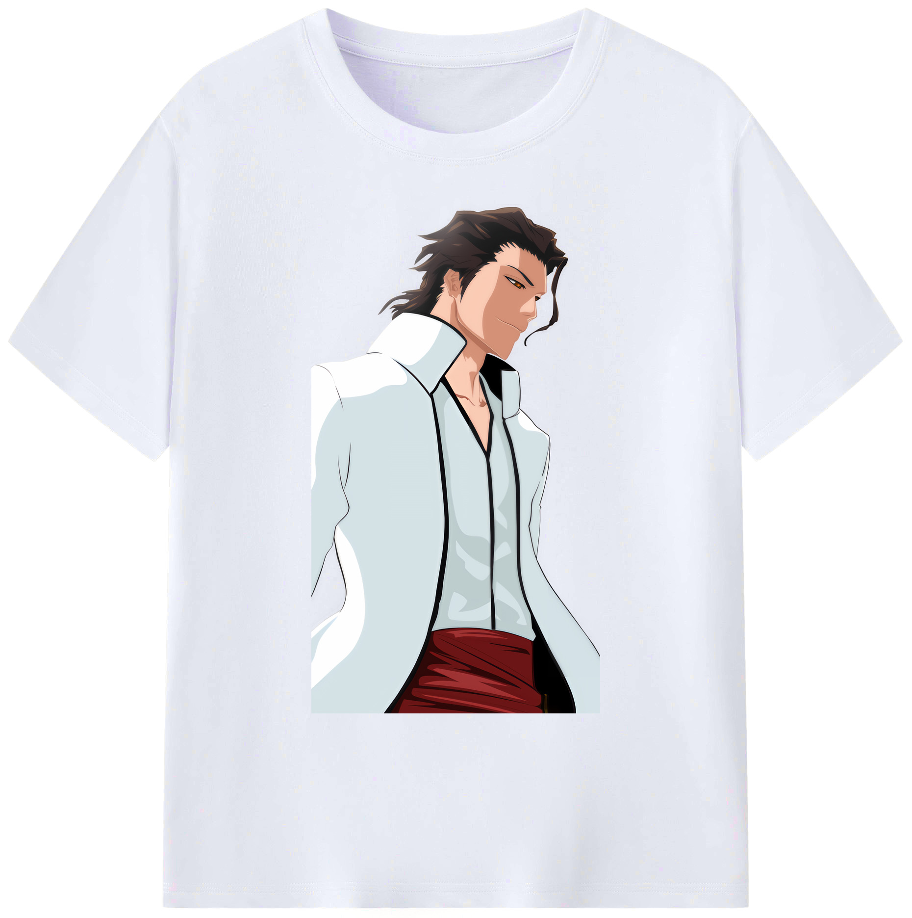 （画像用） ブリーチ 藍染 惣右介（あいぜん そうすけ） BLEACH Aizen Sousuke 綿100％ メンズ半袖Tシャツ｜肌触りやわらか＆通気性