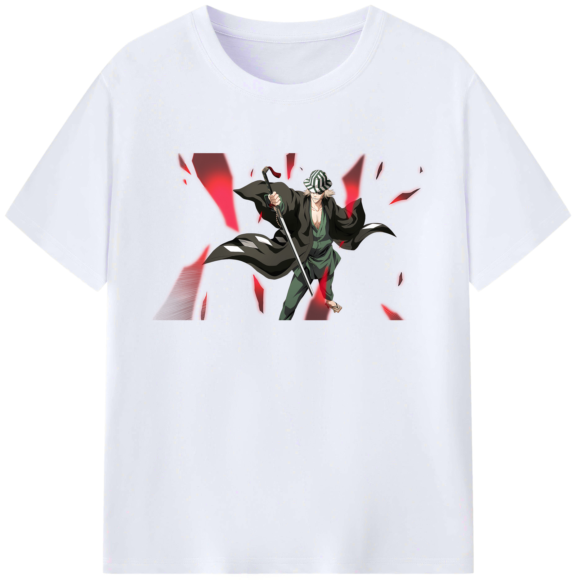 （画像用） "ブリーチ 浦原 喜助（うらはら きすけ） BLEACH Urahara Kisuke " 綿100％ メンズ半袖Tシャツ｜肌触りやわらか＆通気性
